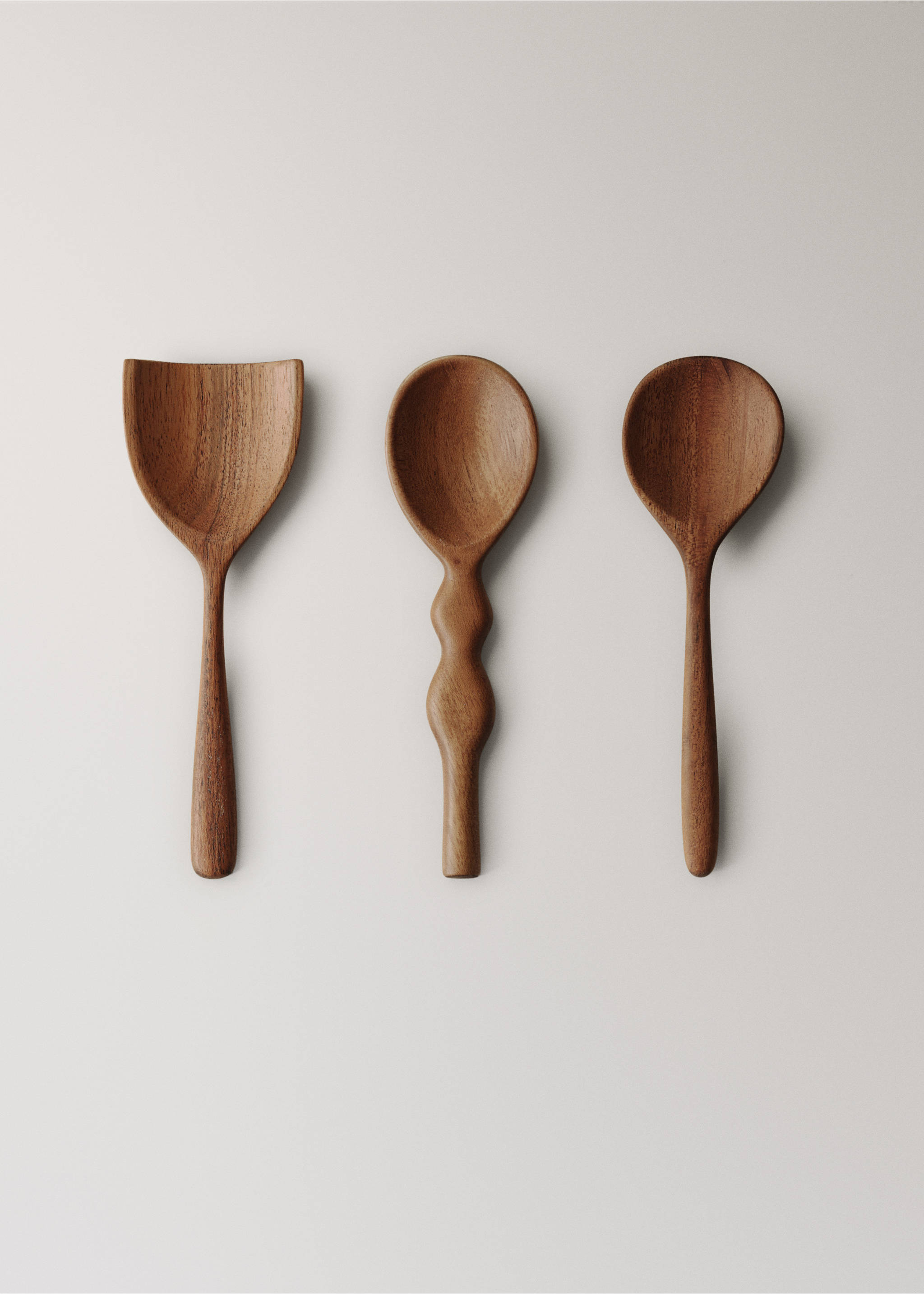 Set of 3 acacia wood serving cutlery - Article without model, Brown. Ref: 17085807-00.