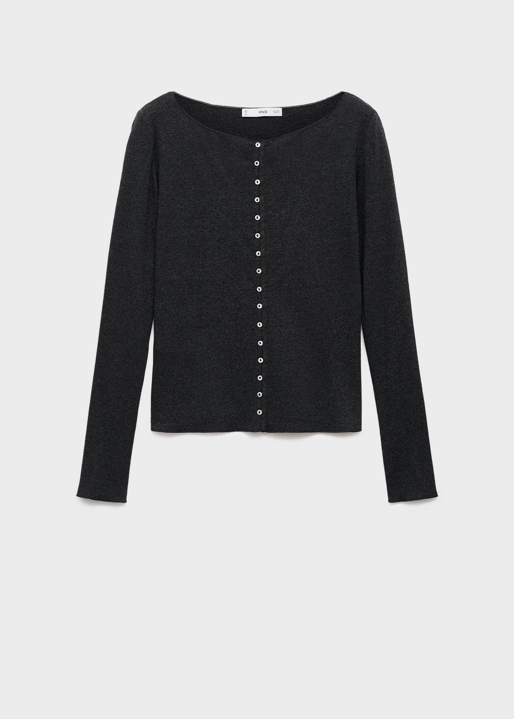 Boat neck cardigan with buttons - Article without model