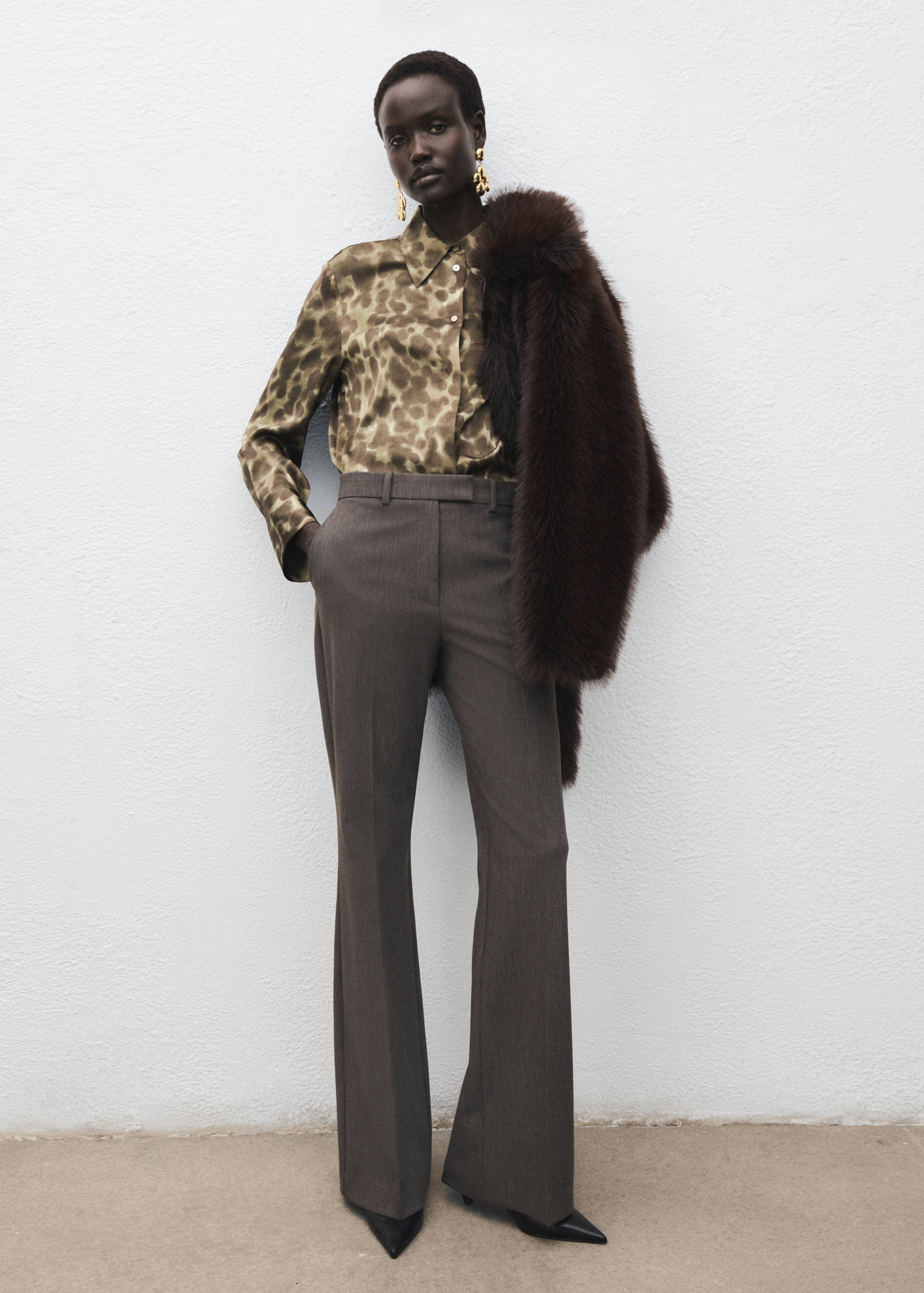 Satin print shirt - General plane