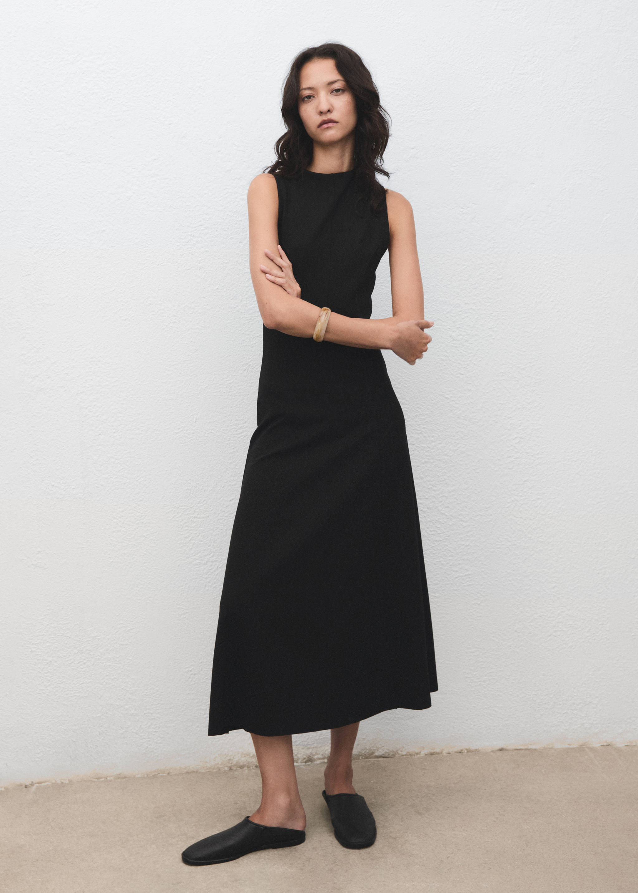 Midi-dress with stitching - General plane