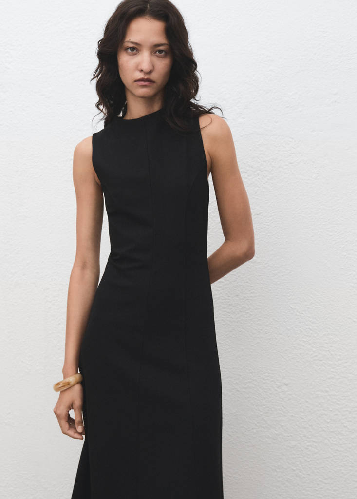 Midi-dress with stitching - angle 1