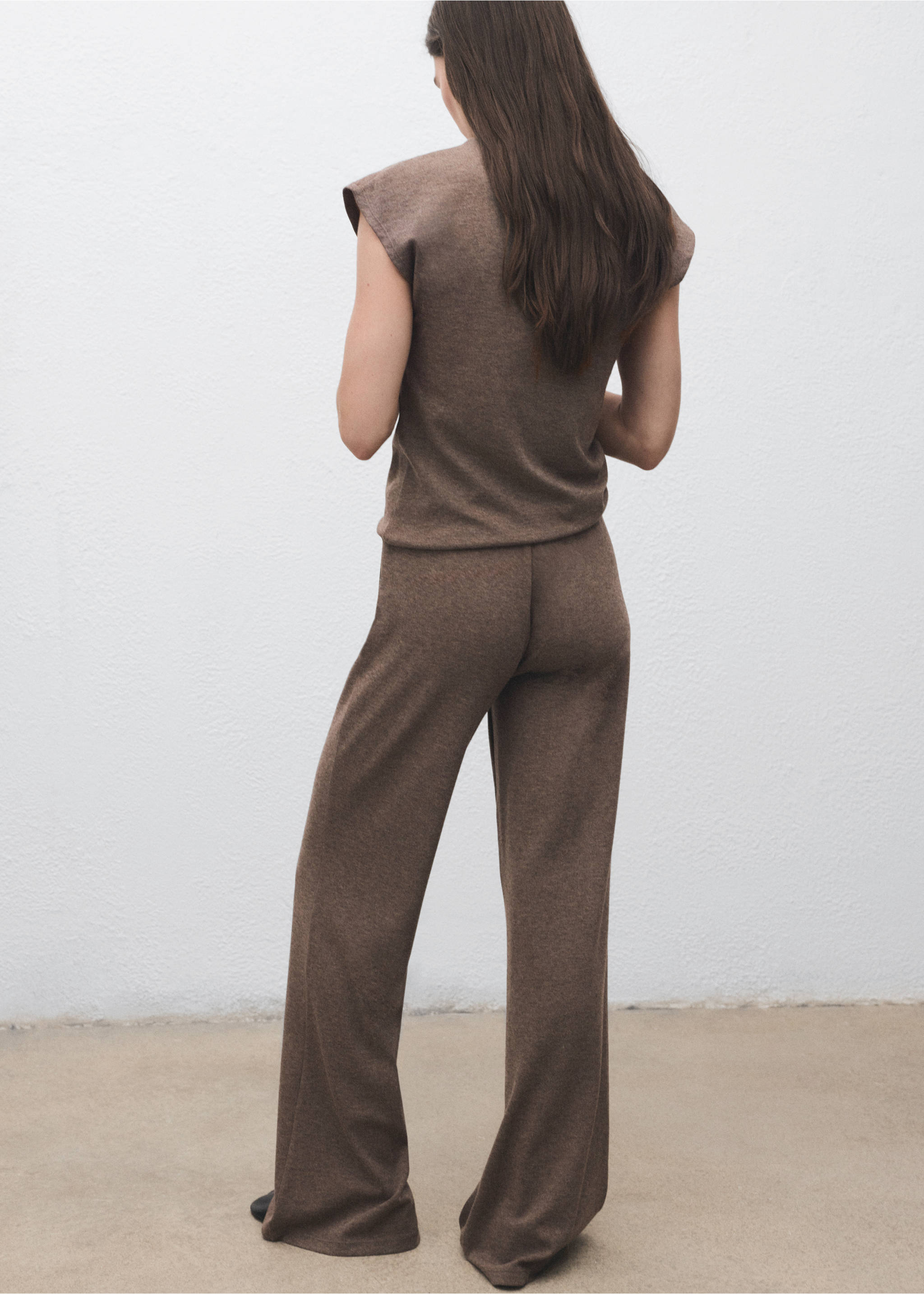 Camiseta cuello perkins - Reverso del artículo, Marrón medio. Ref: 17085815-00.