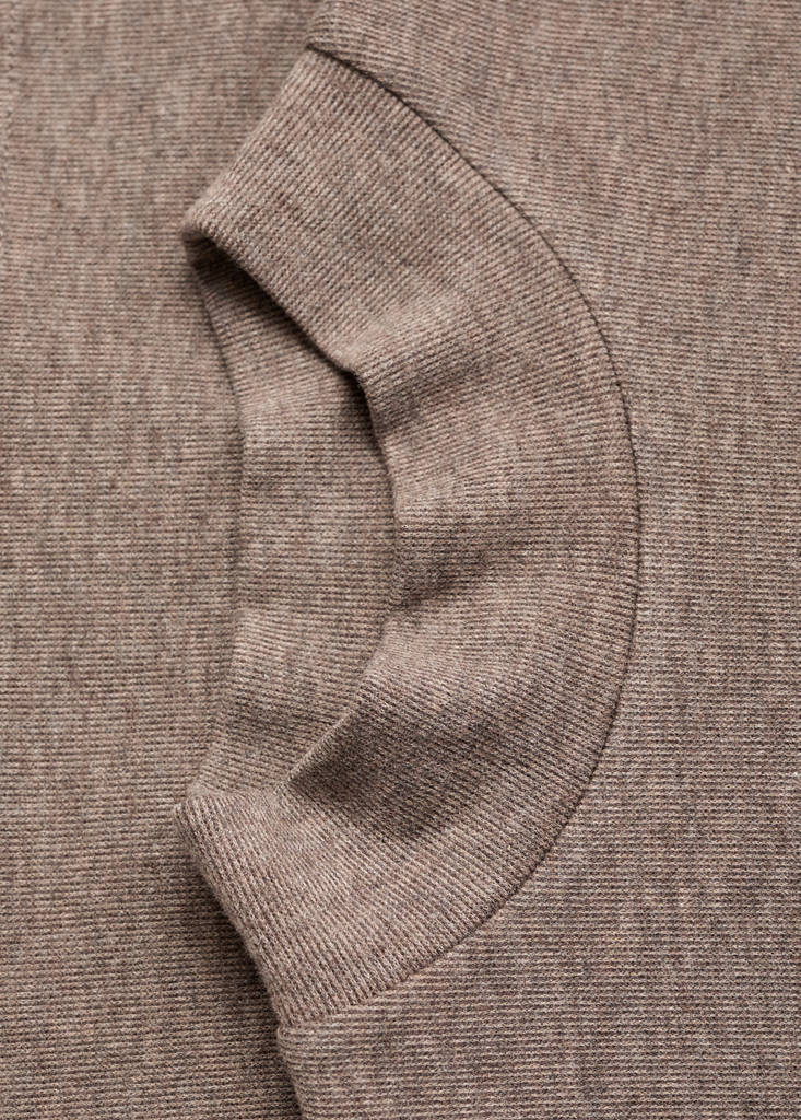 High collar T-shirt — Medium Brown