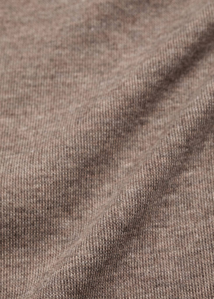 High collar T-shirt — Medium Brown