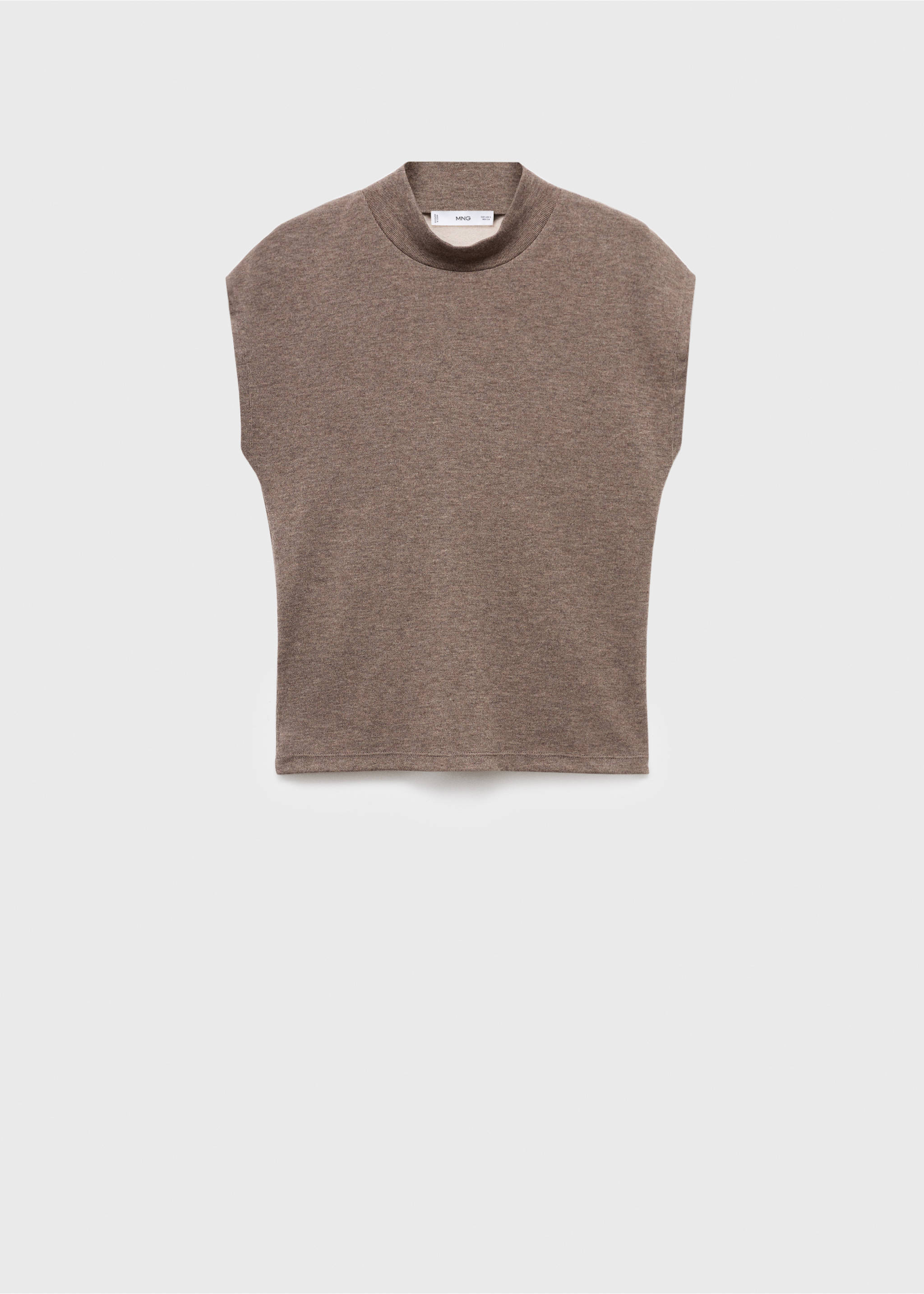 High collar T-shirt - Article without model, Medium Brown. Ref: 17085815-00.