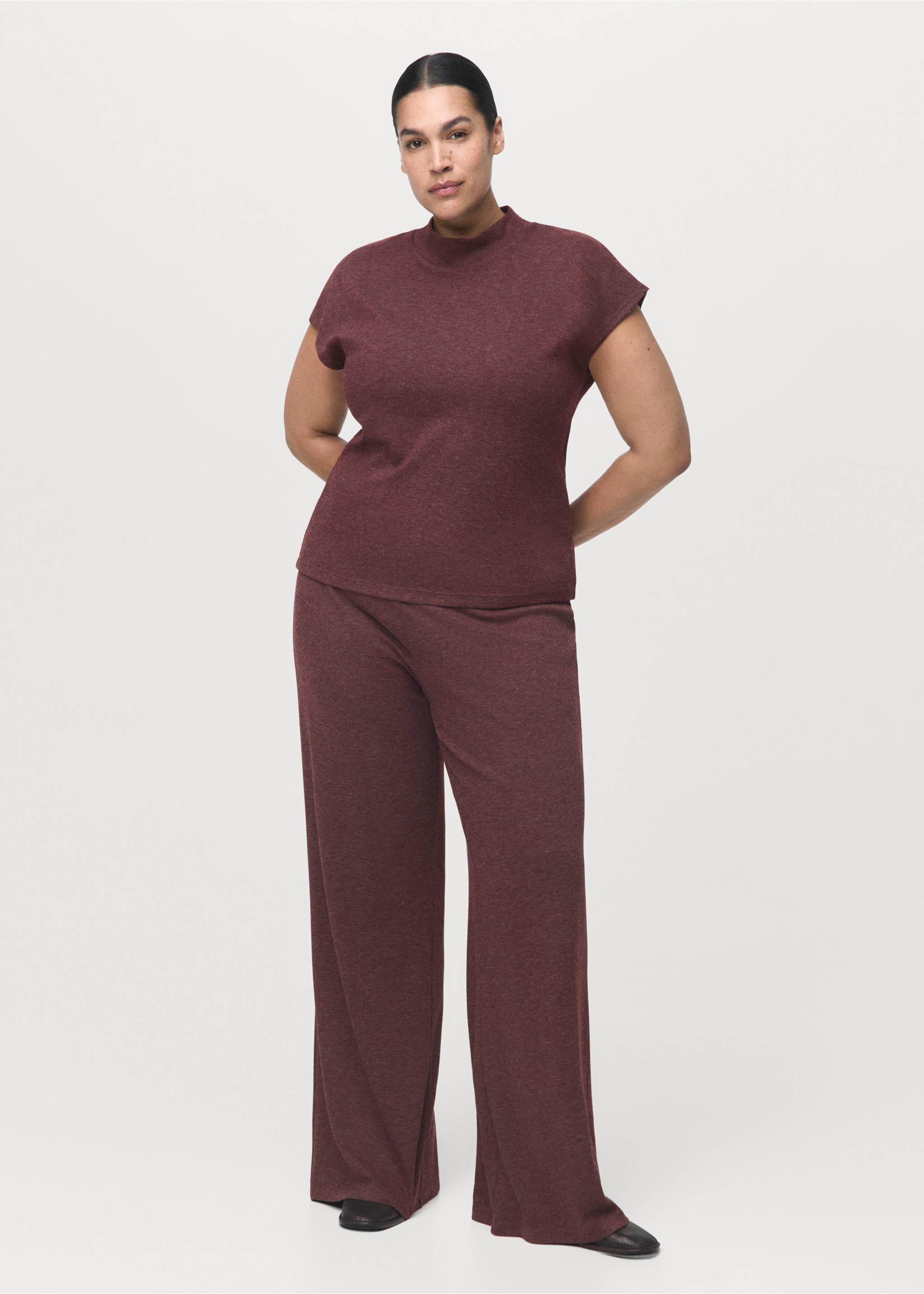 Camiseta cuello perkins - Detalle del artículo 3, Burdeos. Ref: 17085815-00.