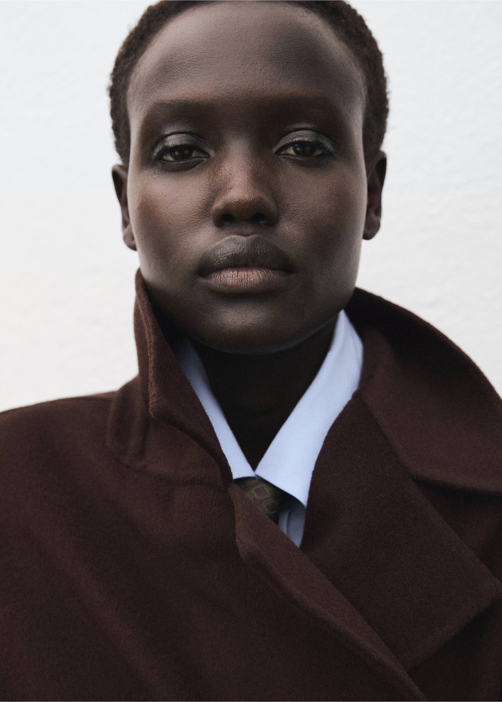 Handmade oversized wool coat - Details of the article 1, Chocolate. Ref: 17085818-00.