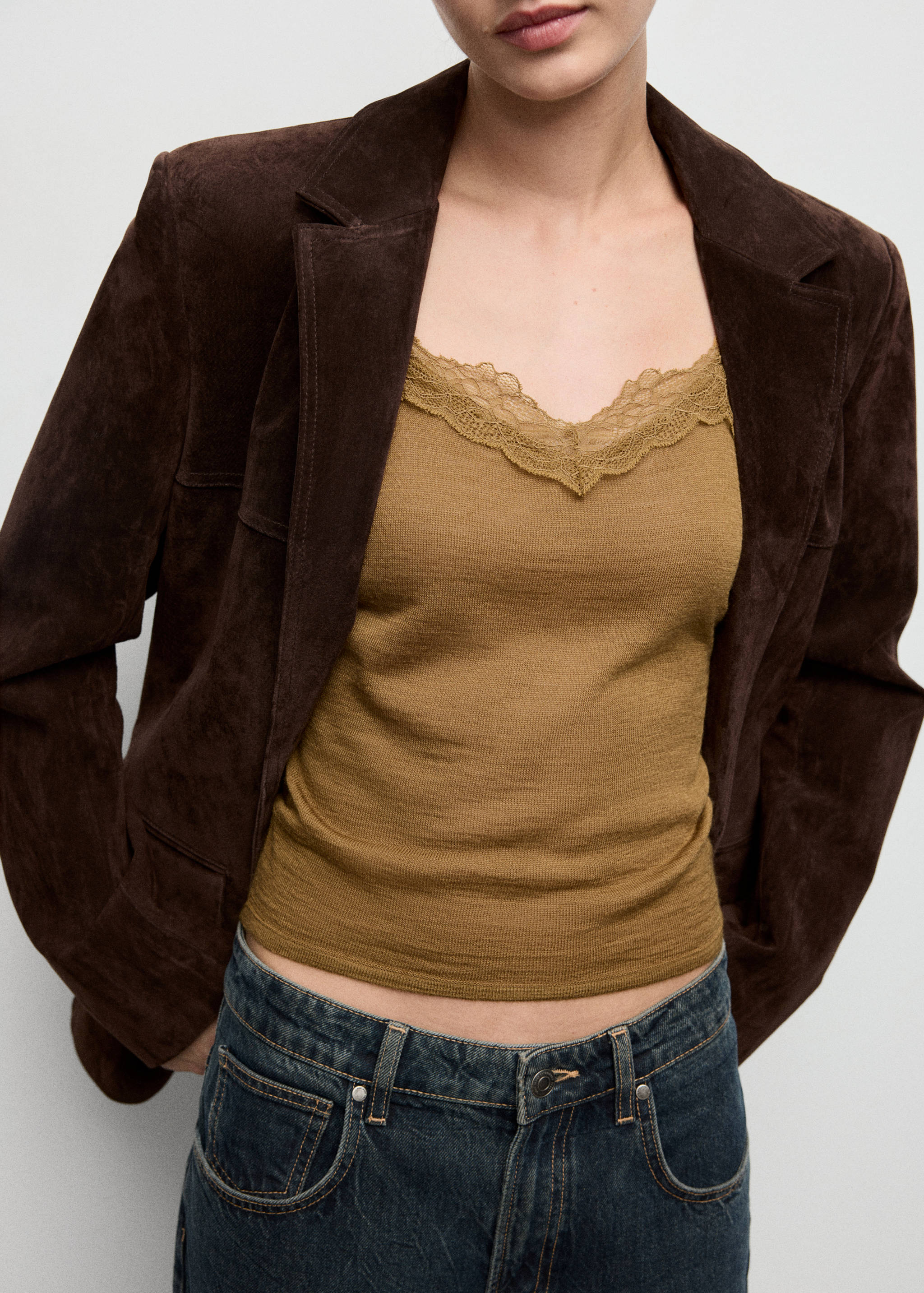 Wool-blend lace top - Details of the article 3