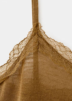 Wool-blend lace top — Ochre 7