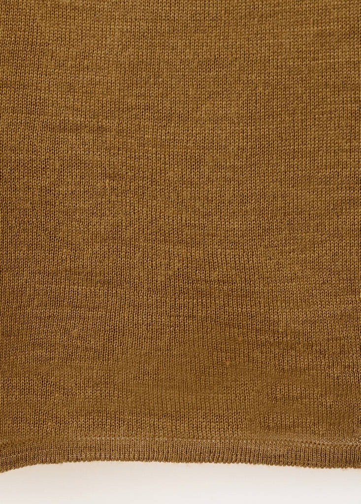 Wool-blend lace top — Ochre