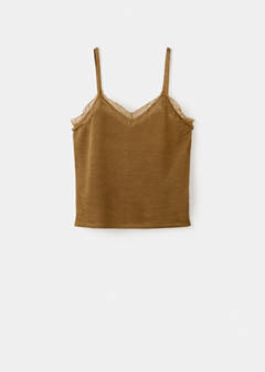 Wool-blend lace top — Ochre 6