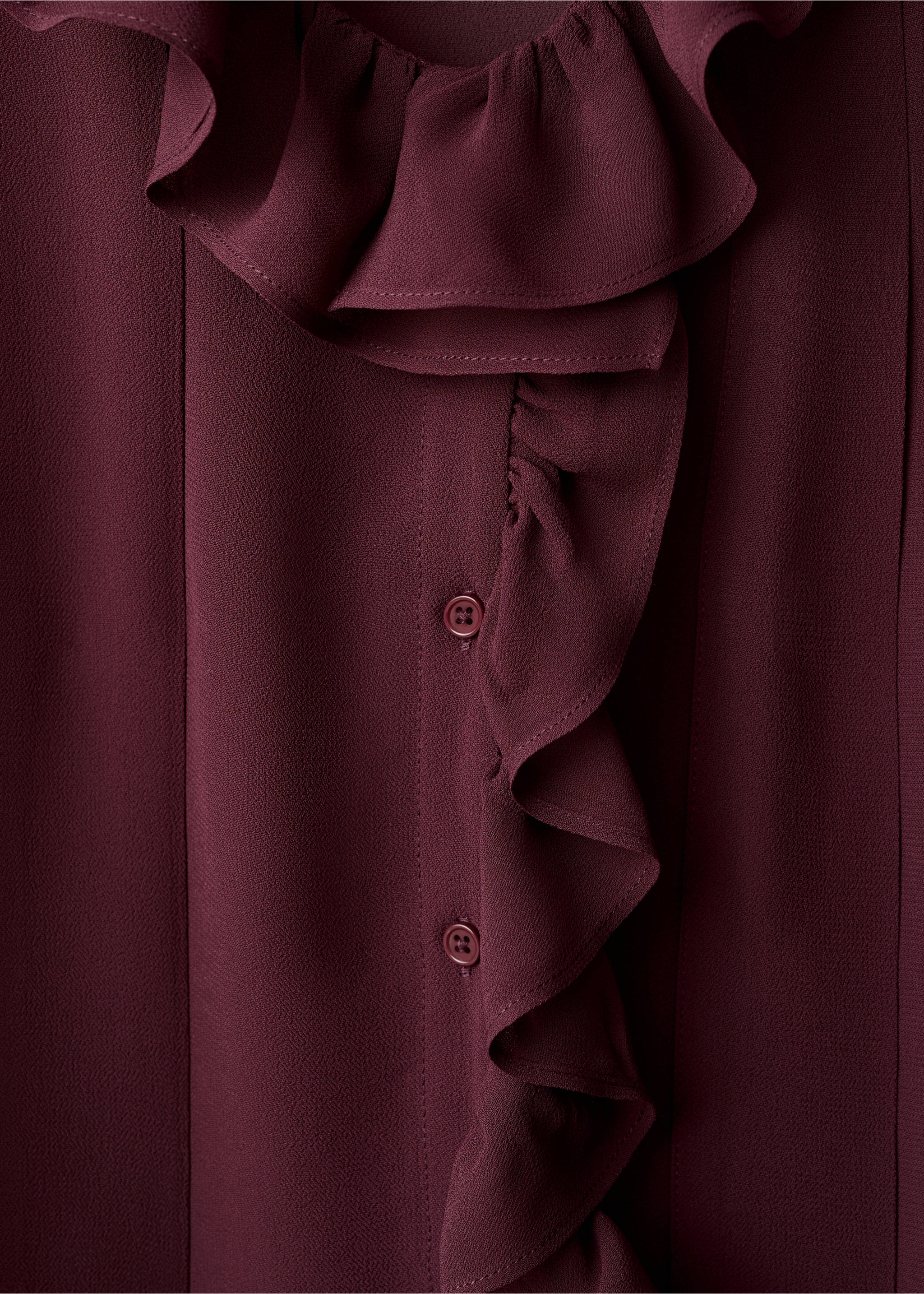 스카프가 있는 러플 블라우스 - 상품 내역: 8, 버건디. Ref: 17085826-00.