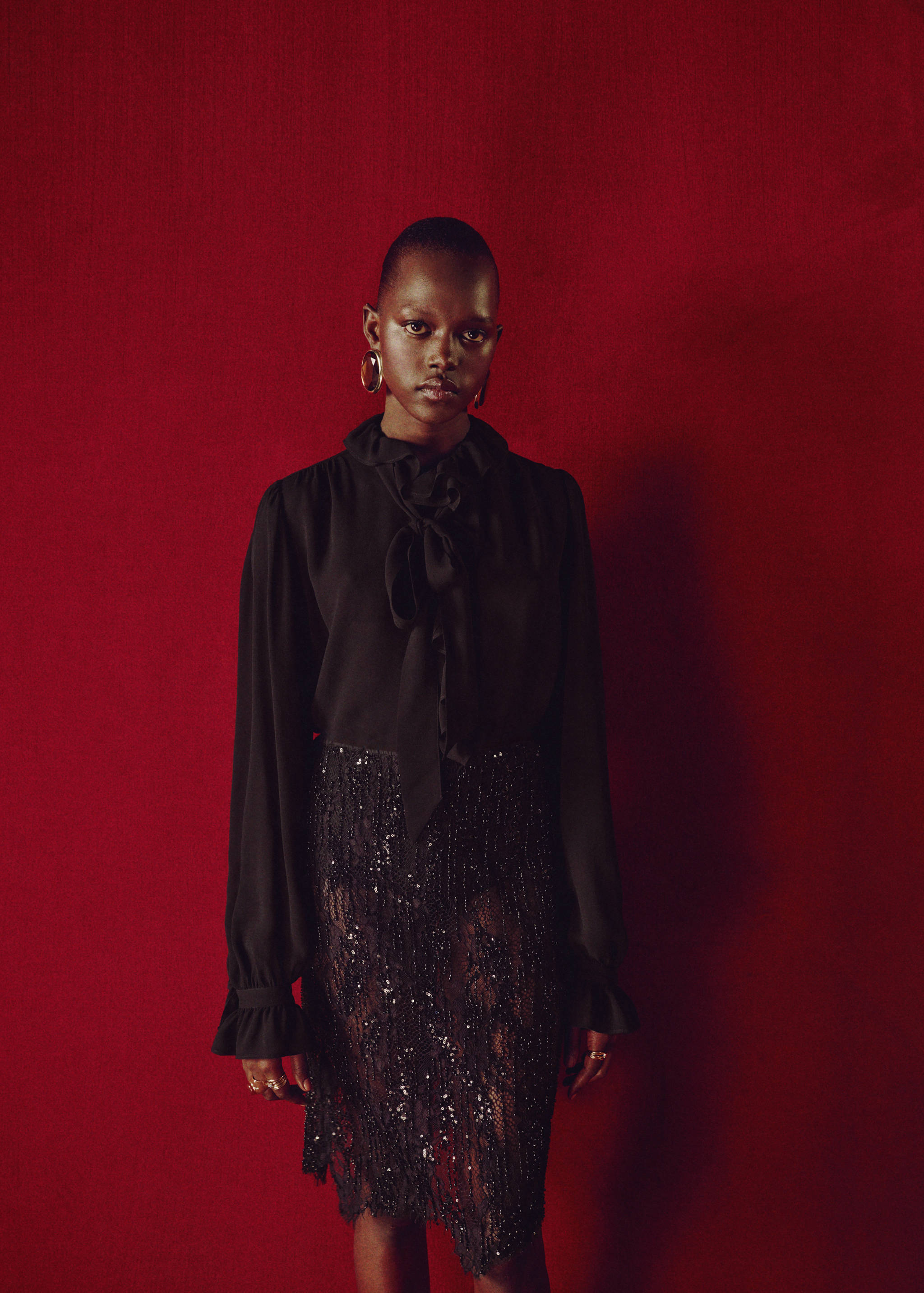 Blouse volants foulard - Plan moyen