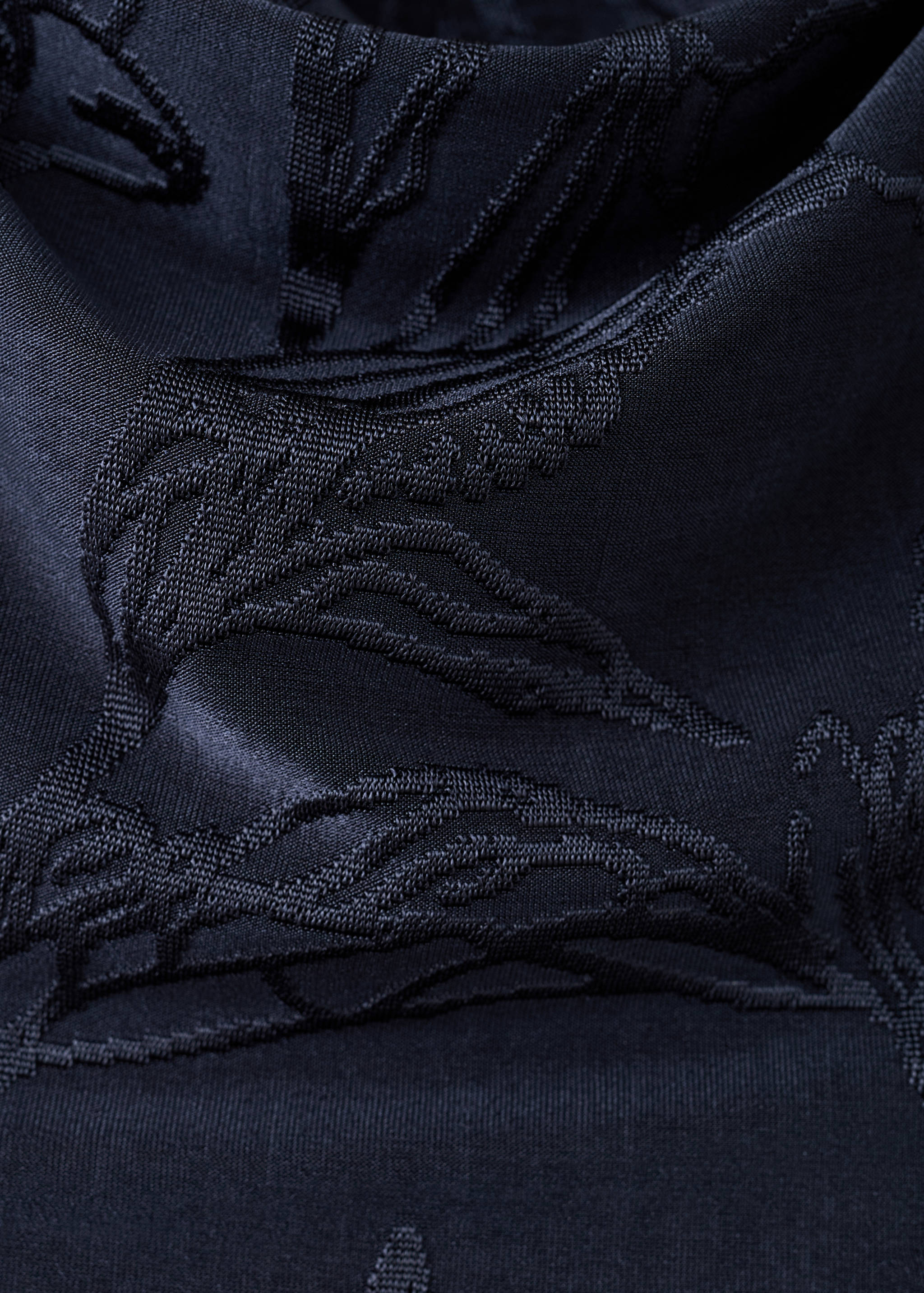 Embroidered dress with draped collar - Details of the article 0