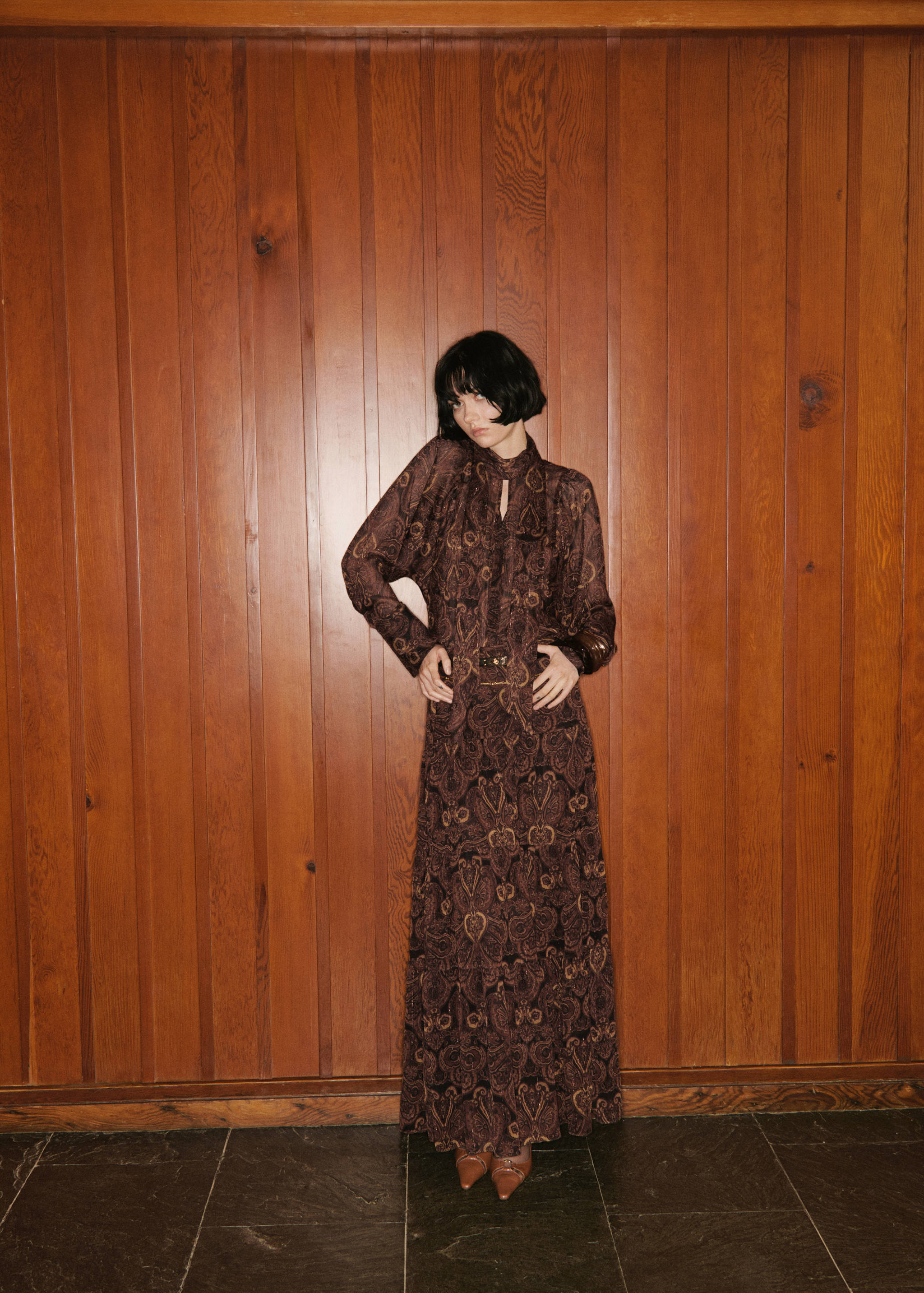 A-line skirt with paisley print - General plane