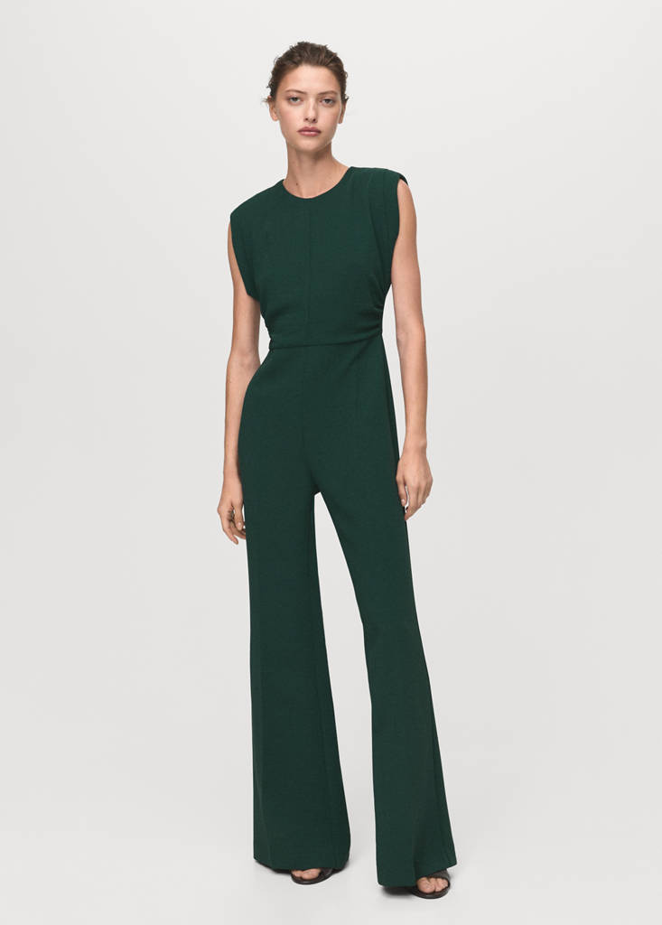 Ruched long jumpsuit — Green