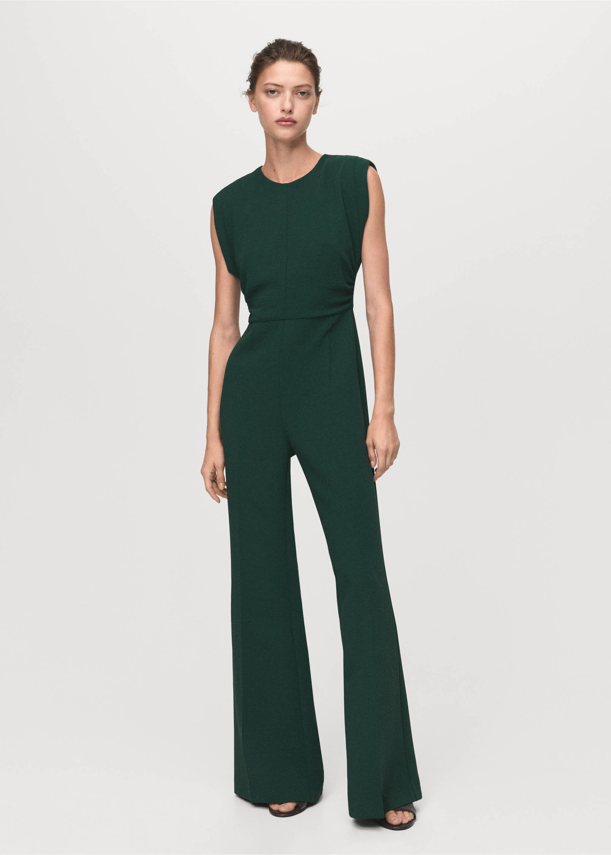 Длинный присборенный комбинезон - Общий план, Зеленый. Ref: 17085829-00.