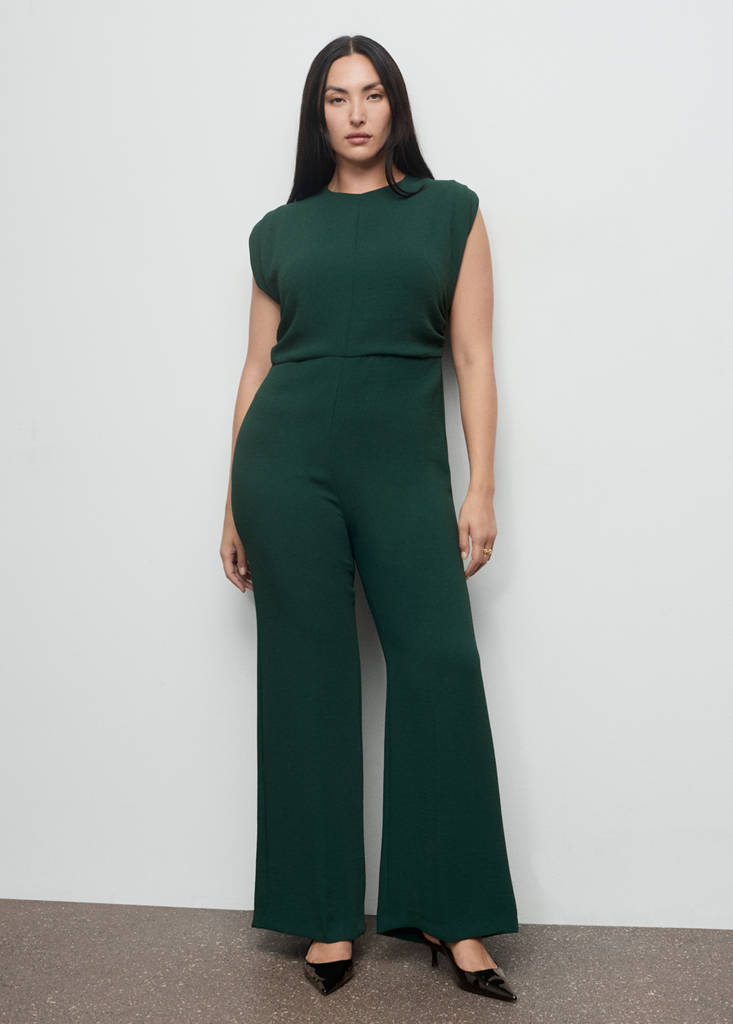 Ruched long jumpsuit — Green
