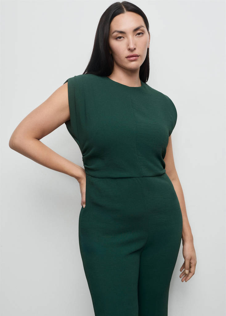 Ruched long jumpsuit — Green