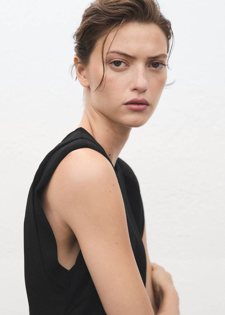 Ruched long jumpsuit — Black