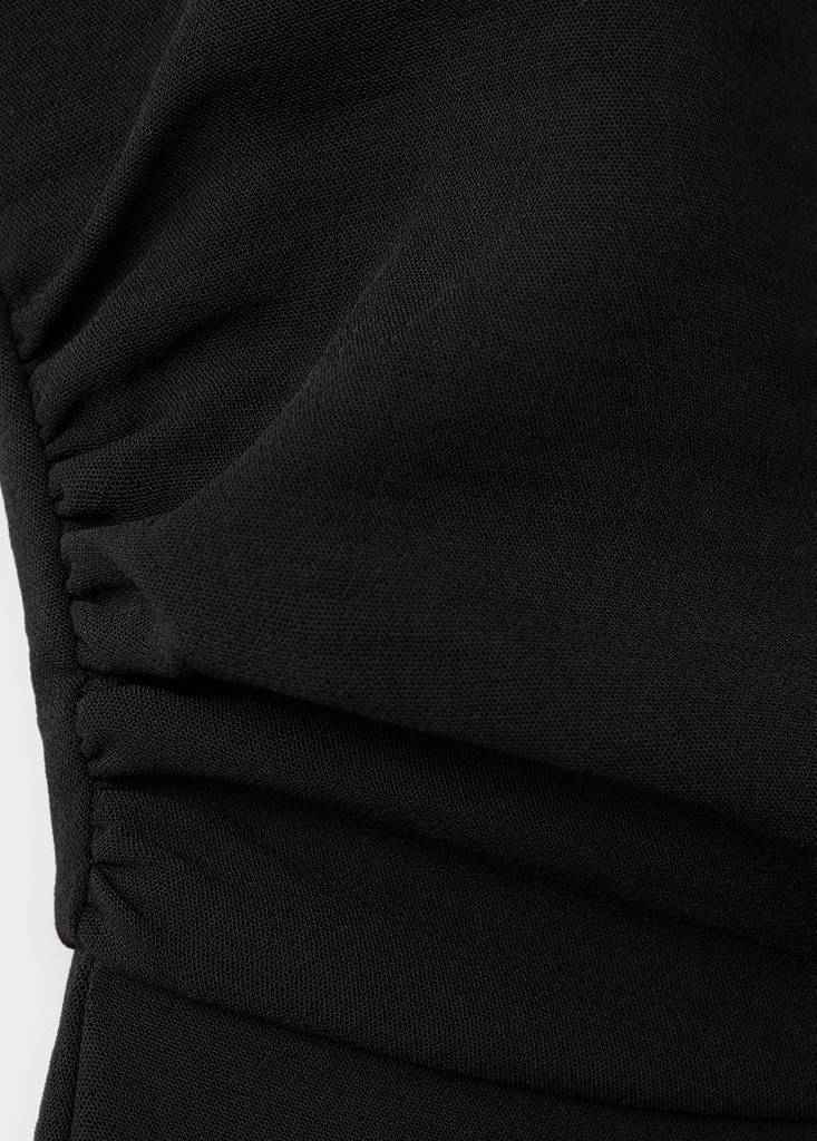 Ruched long jumpsuit — Black