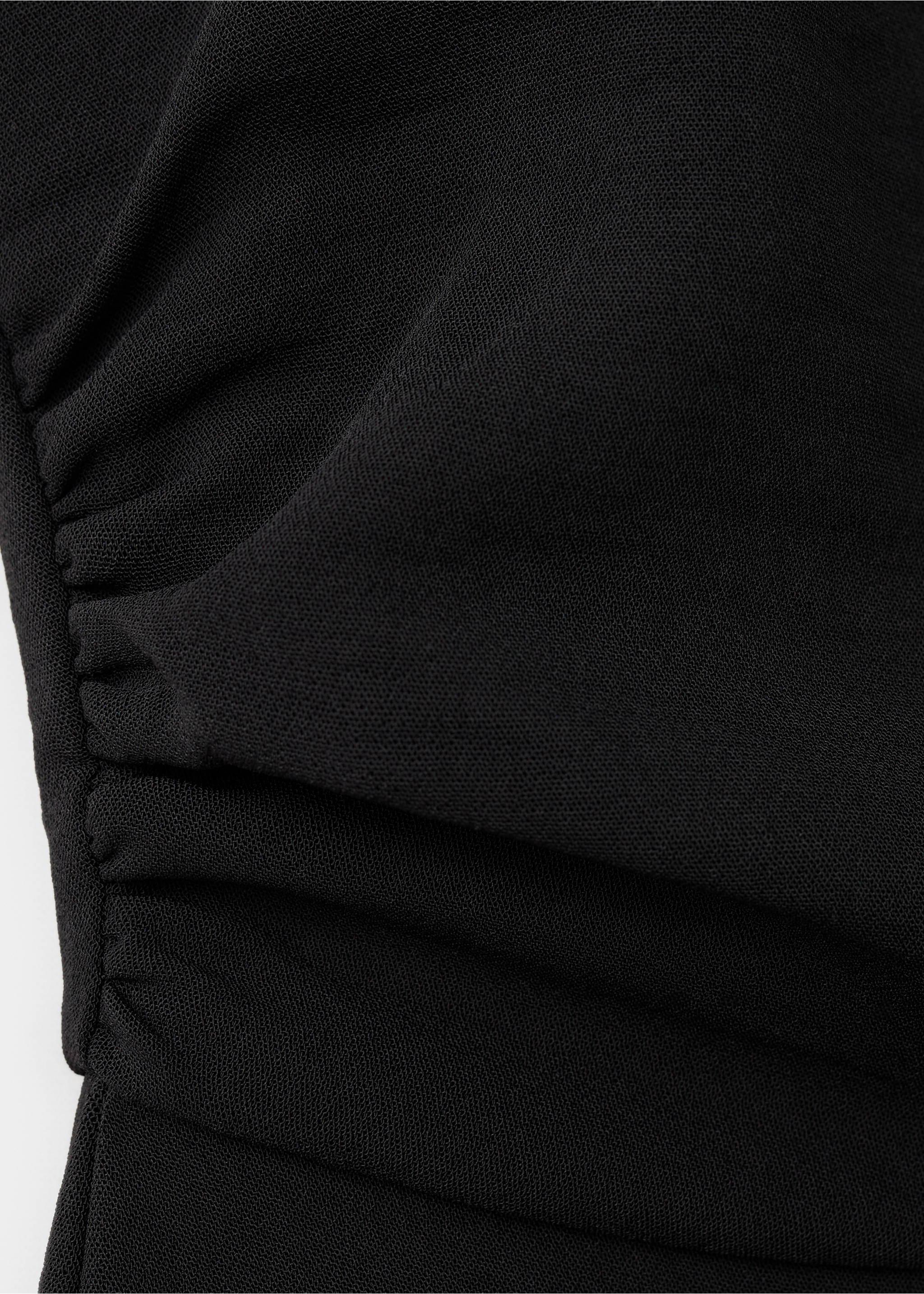 Длинный присборенный комбинезон - Деталь изделия 0, Черный. Ref: 17085829-00.