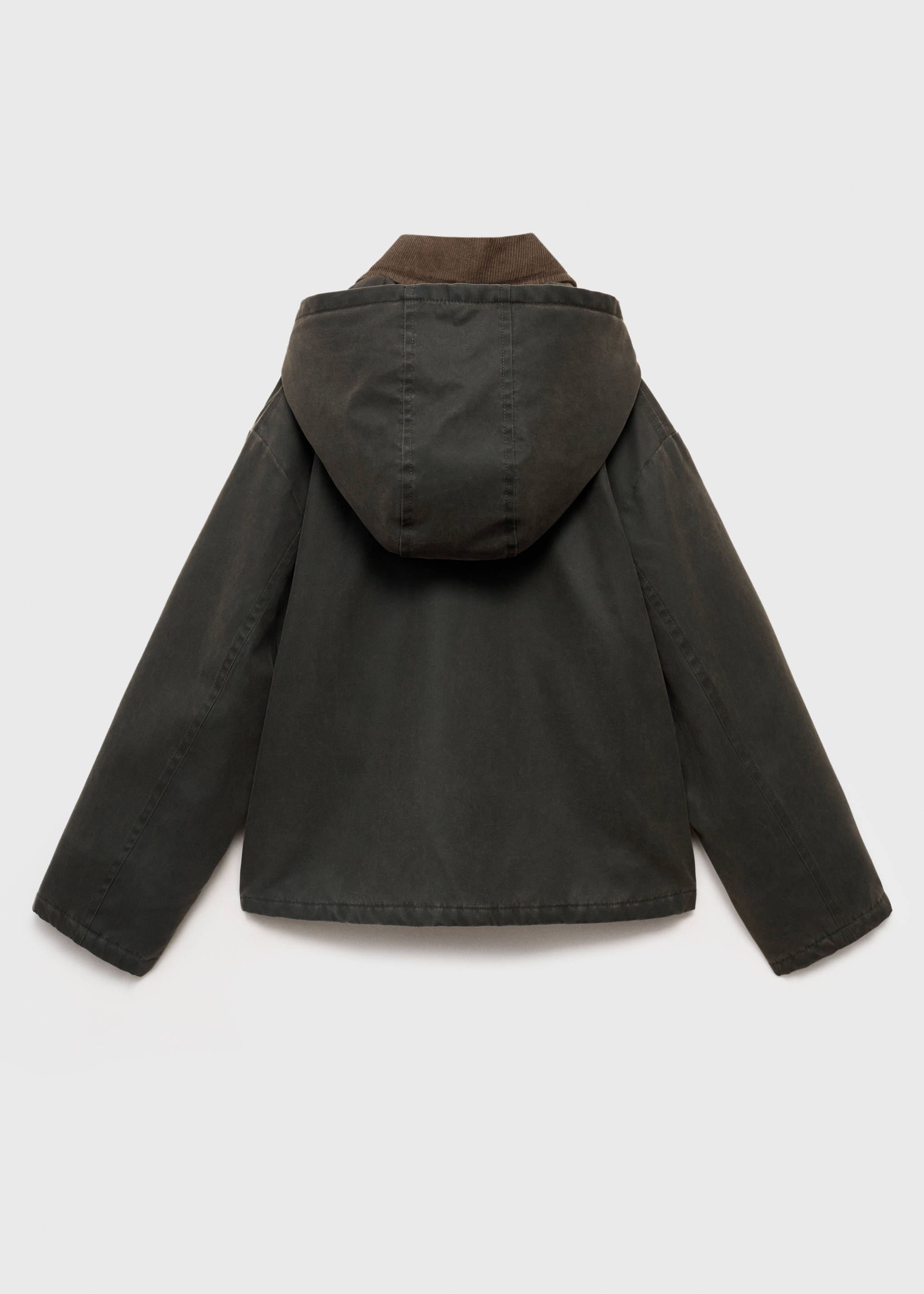 打蜡效果连帽外套 - null