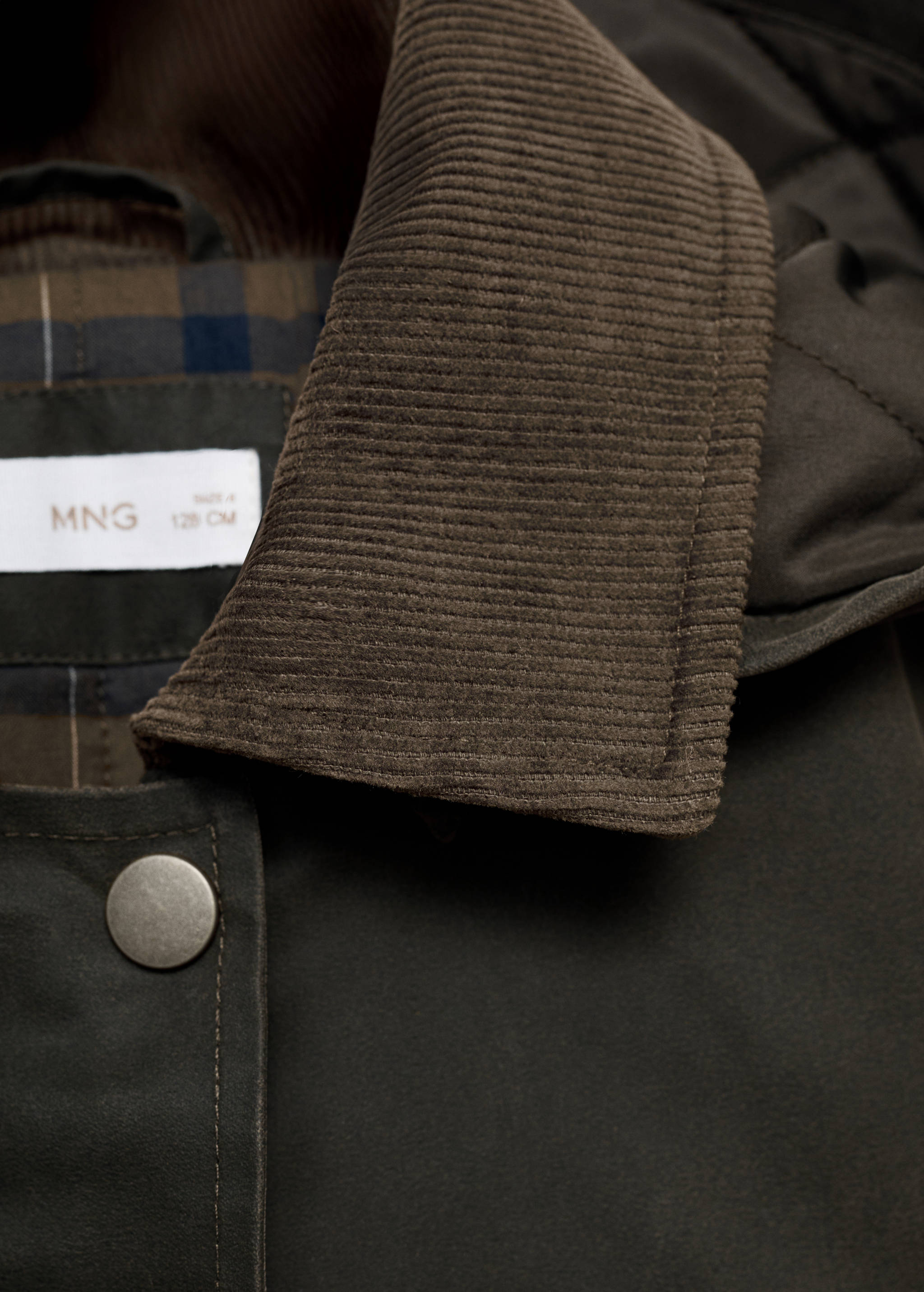 打蜡效果连帽外套 - null