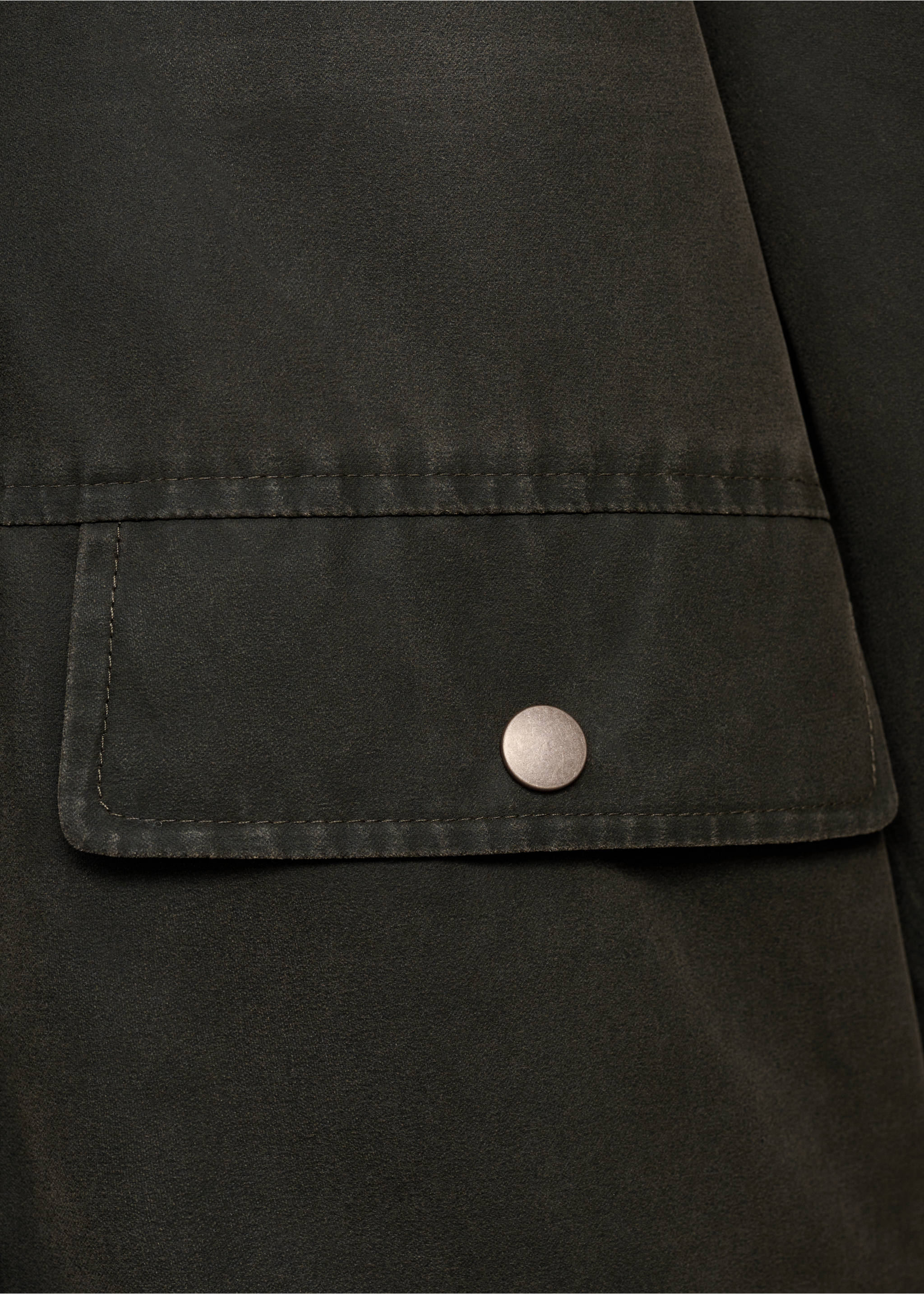 打蜡效果连帽外套 - null, 卡其. Ref: 17085967-00.