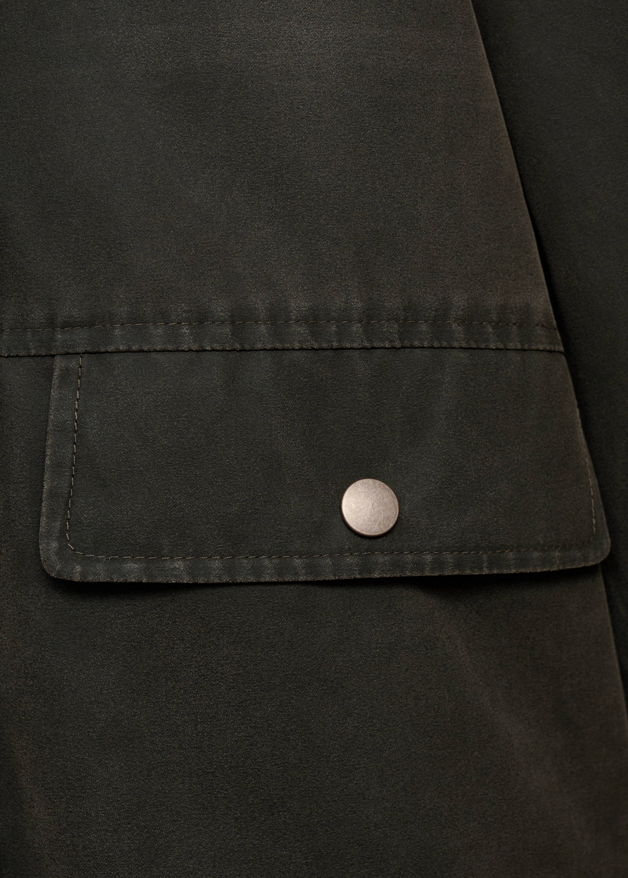 打蜡效果连帽外套 - null