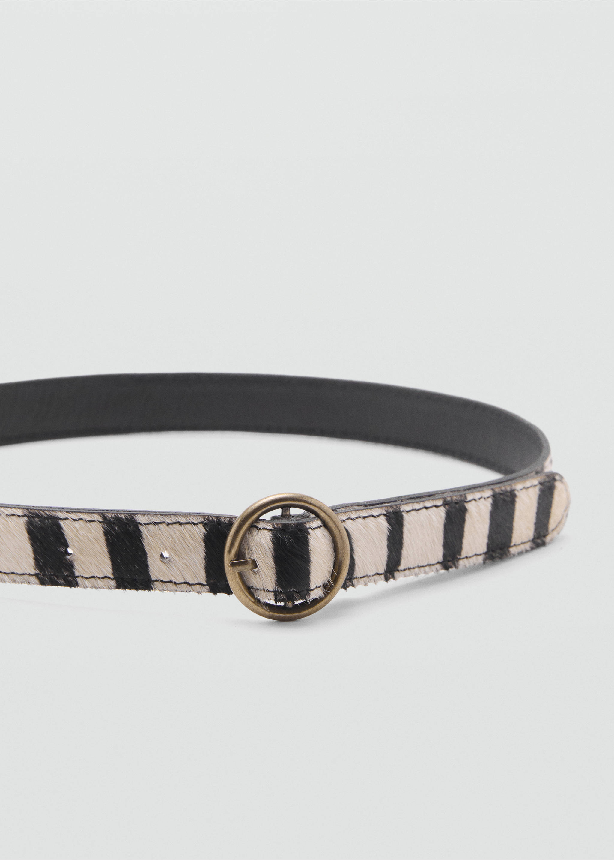Animal print leather belt - Medium plane, Sand. Ref: 17085969-00.