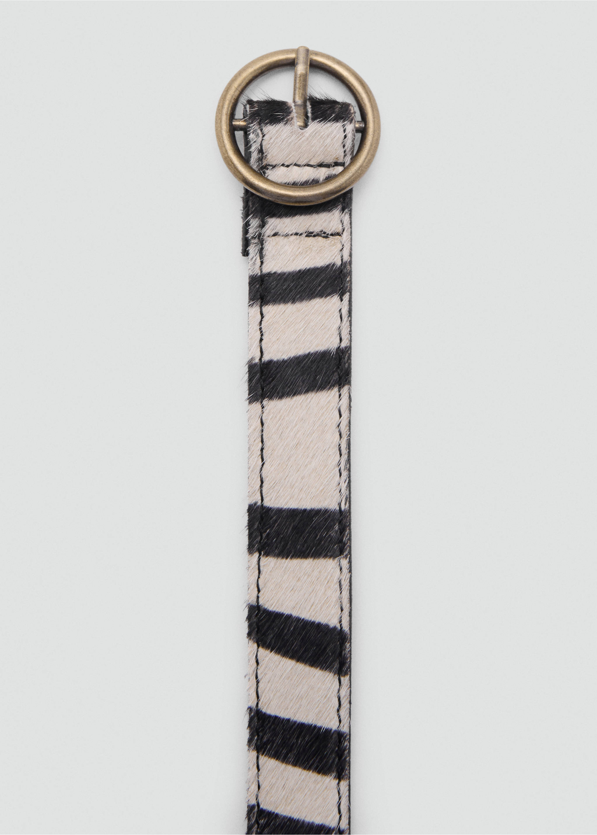 Animal print leather belt - Details of the article 1, Sand. Ref: 17085969-00.