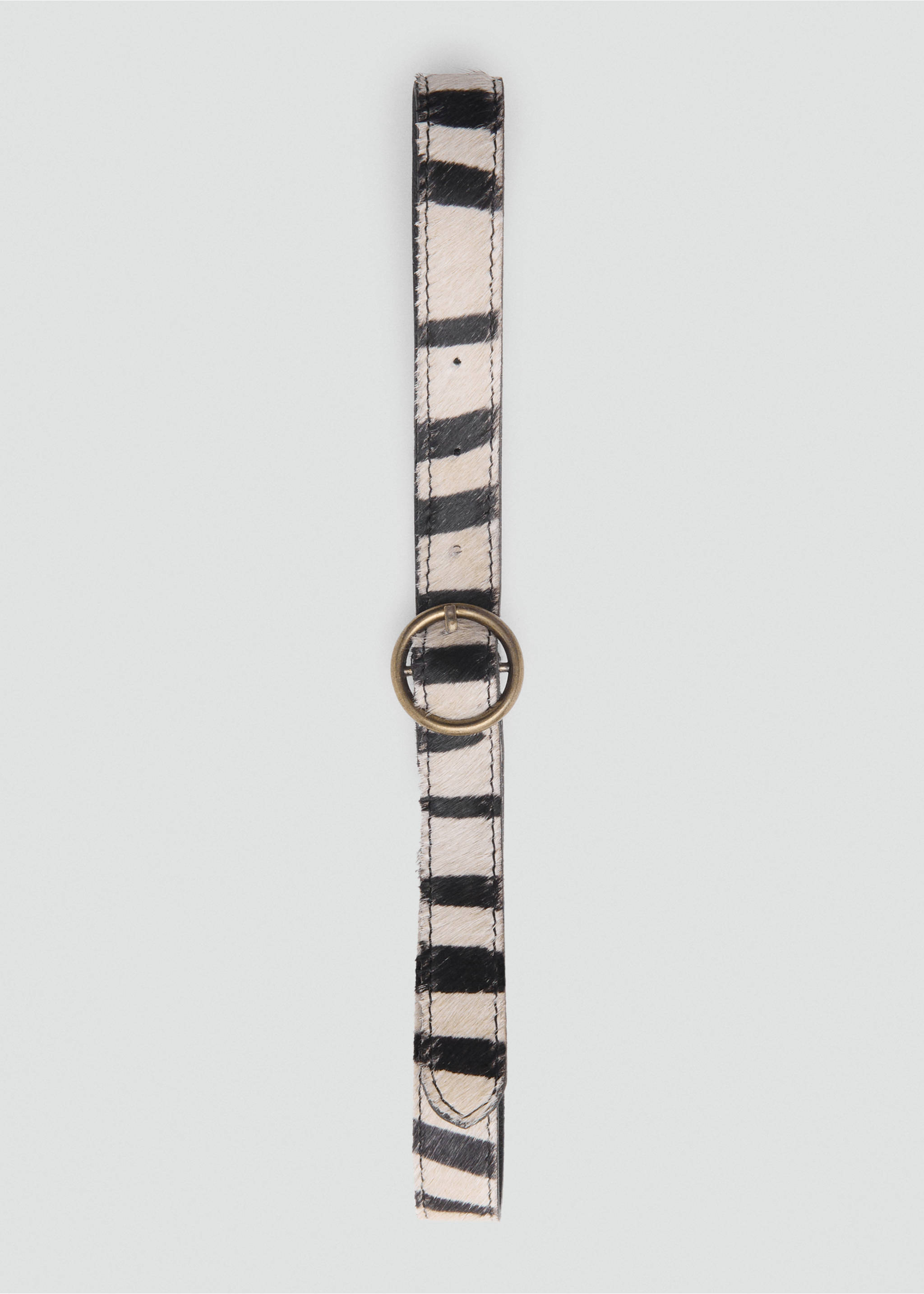 Animal print leather belt - Details of the article 2, Sand. Ref: 17085969-00.