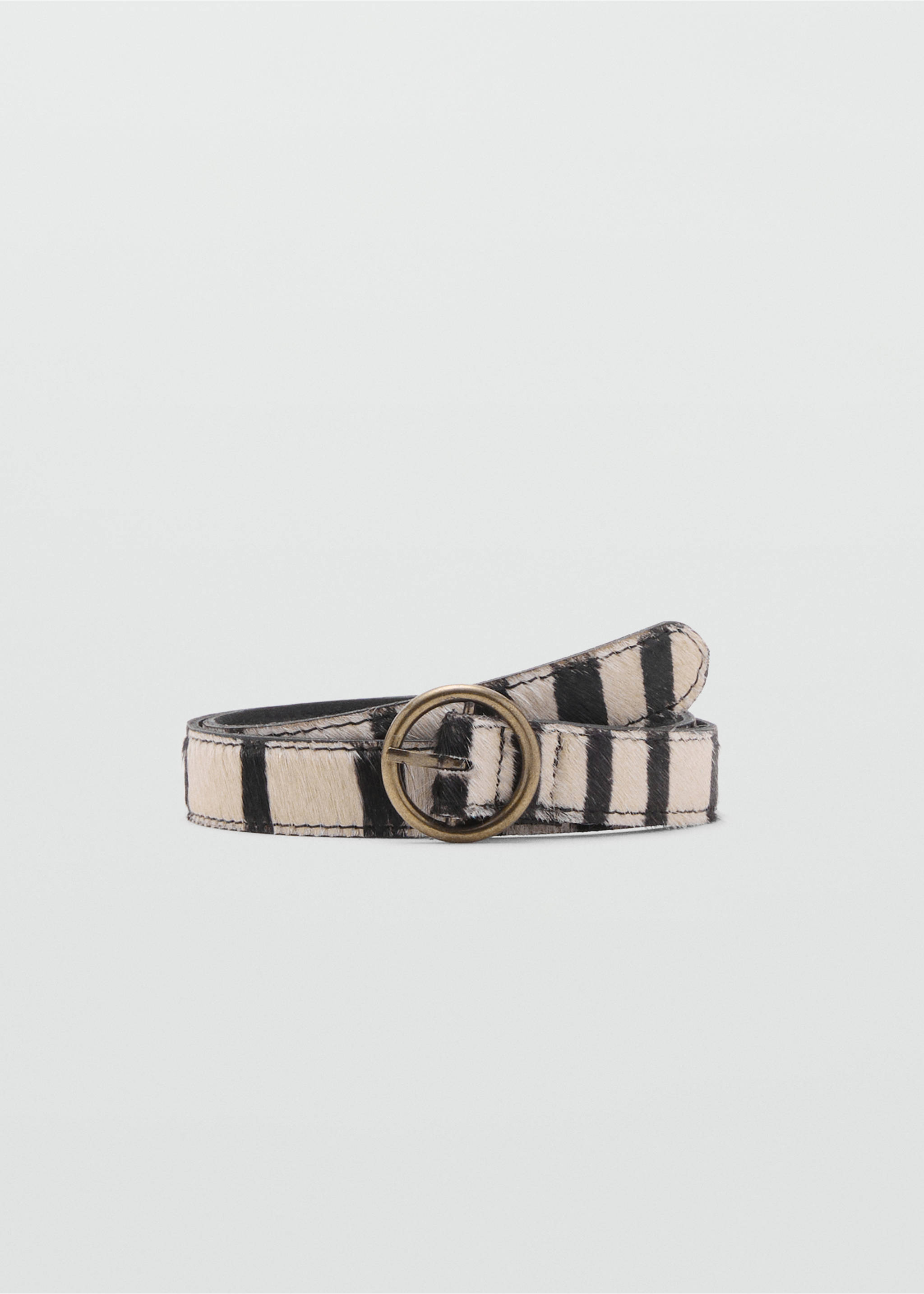 Animal print leather belt - Article without model, Sand. Ref: 17085969-00.