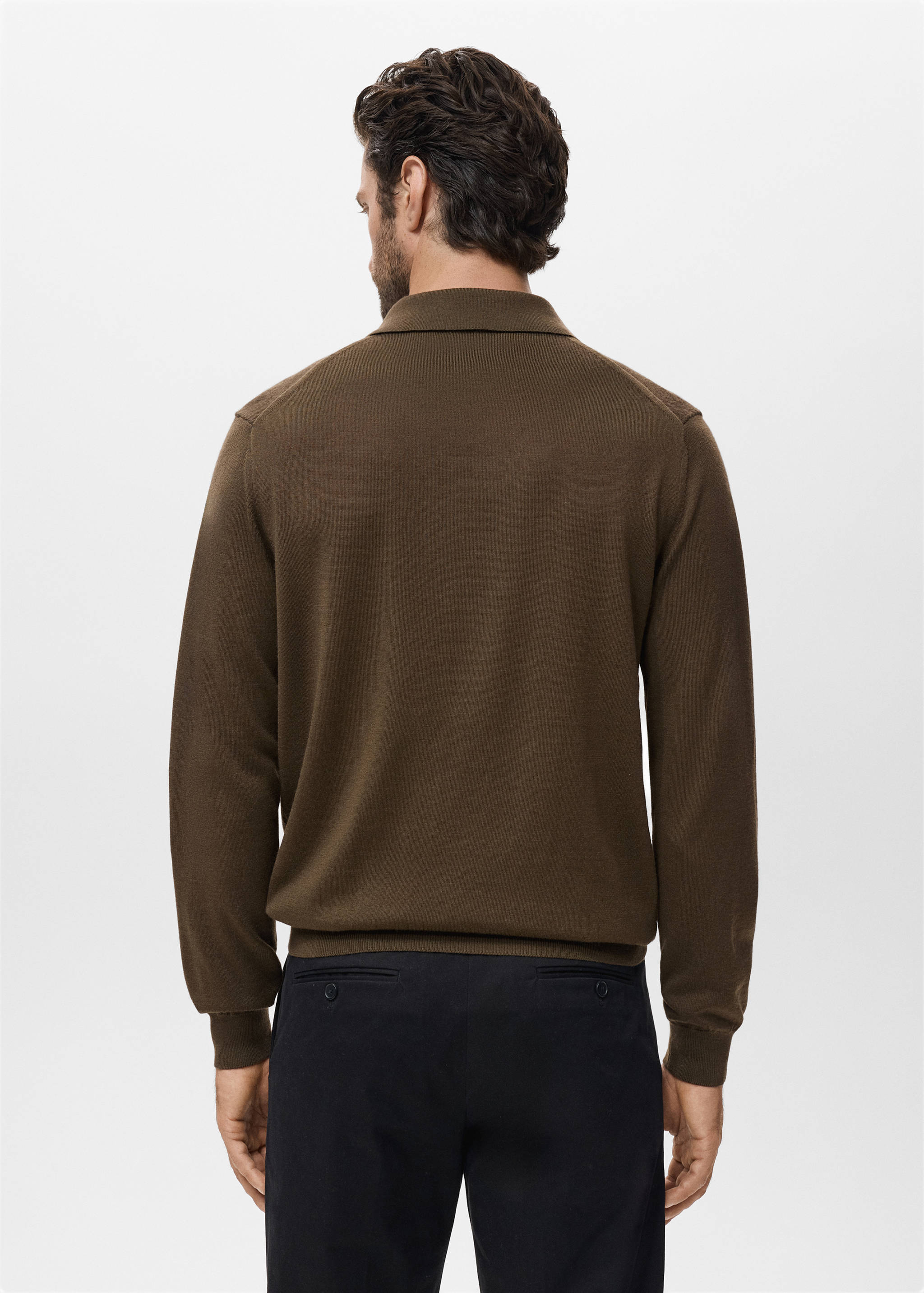 100% merino wool polo sweater - Reverse of the article