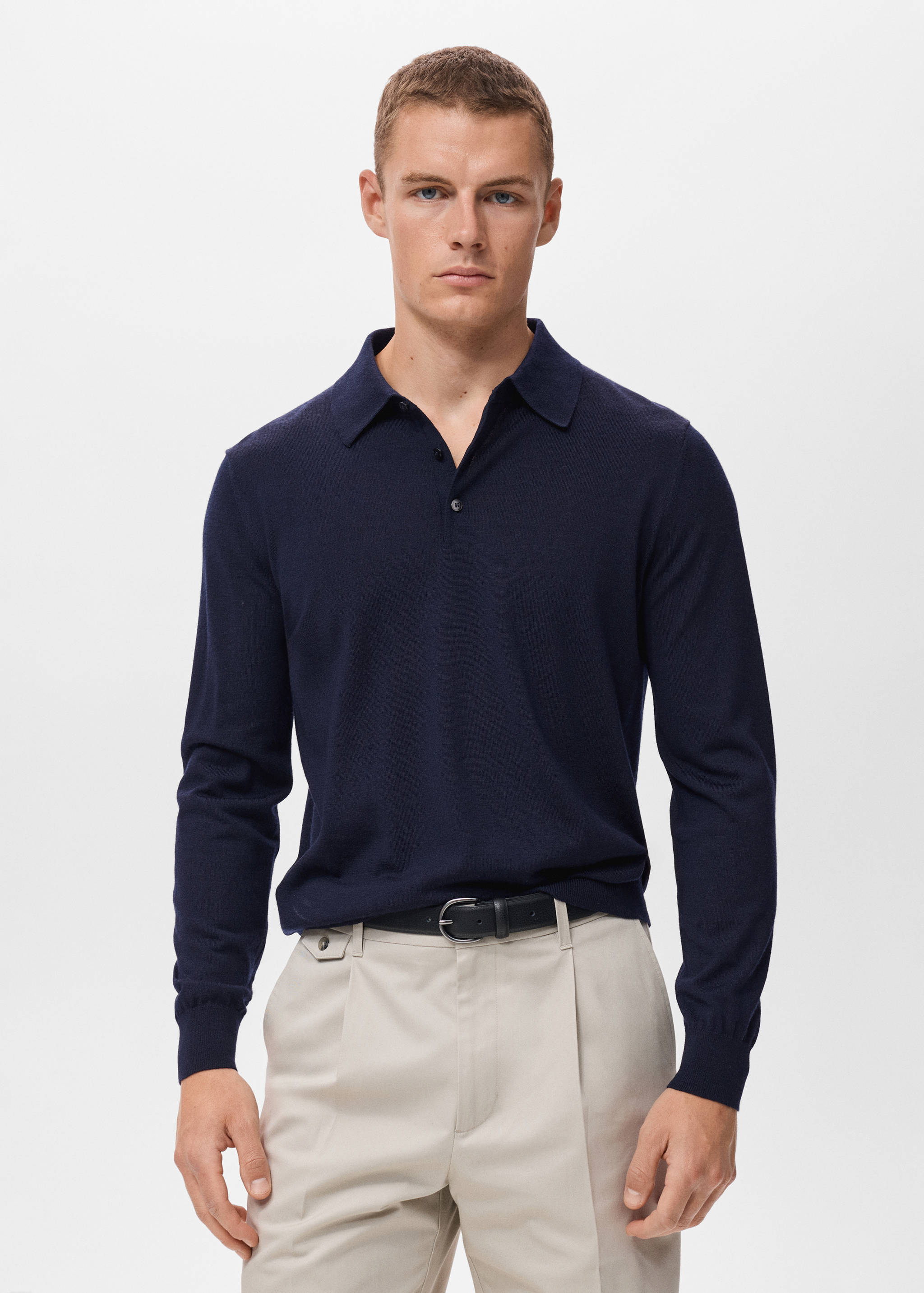 100% merino wool polo sweater - Medium plane