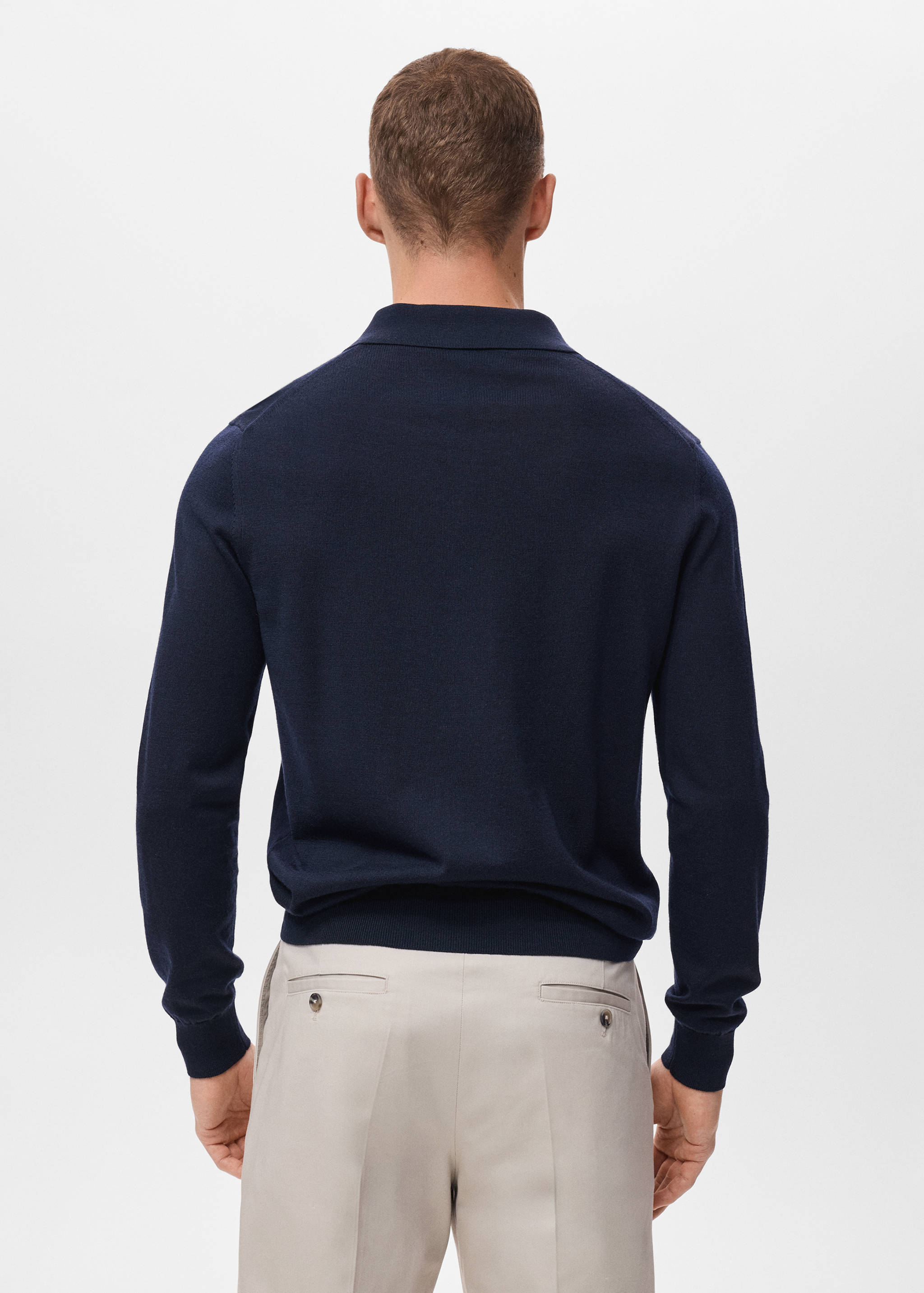 100% merino wool polo sweater - Reverse of the article