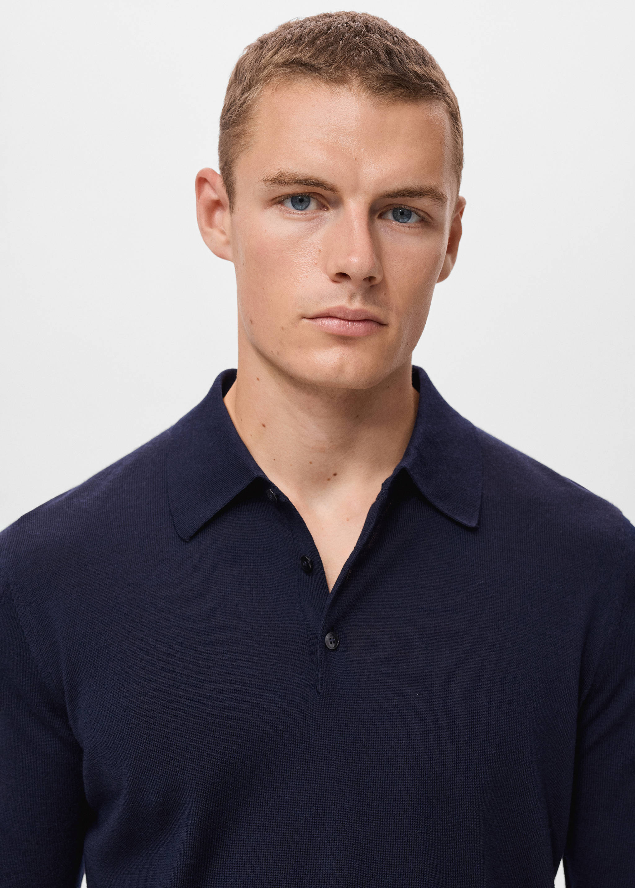 100% merino wool polo sweater - Details of the article 1