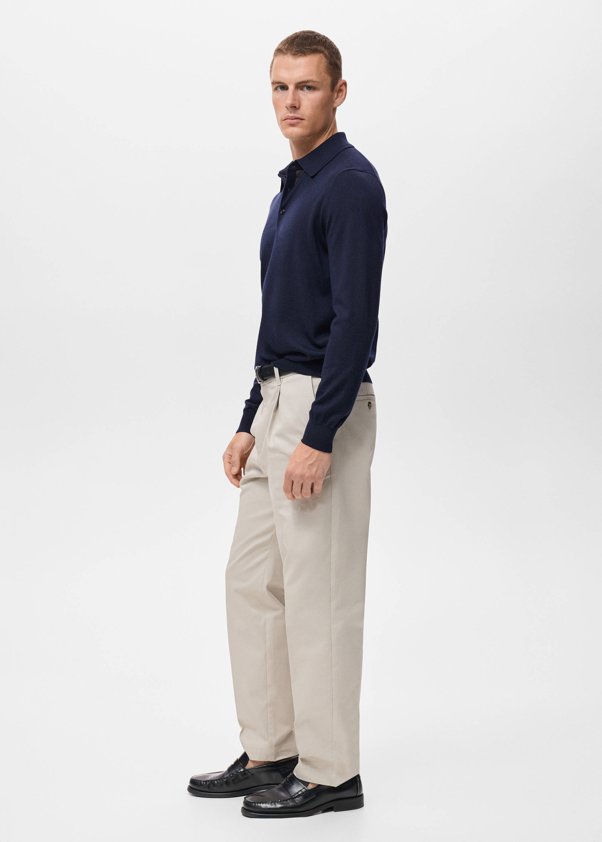 100% merino wool polo sweater - Details of the article 2