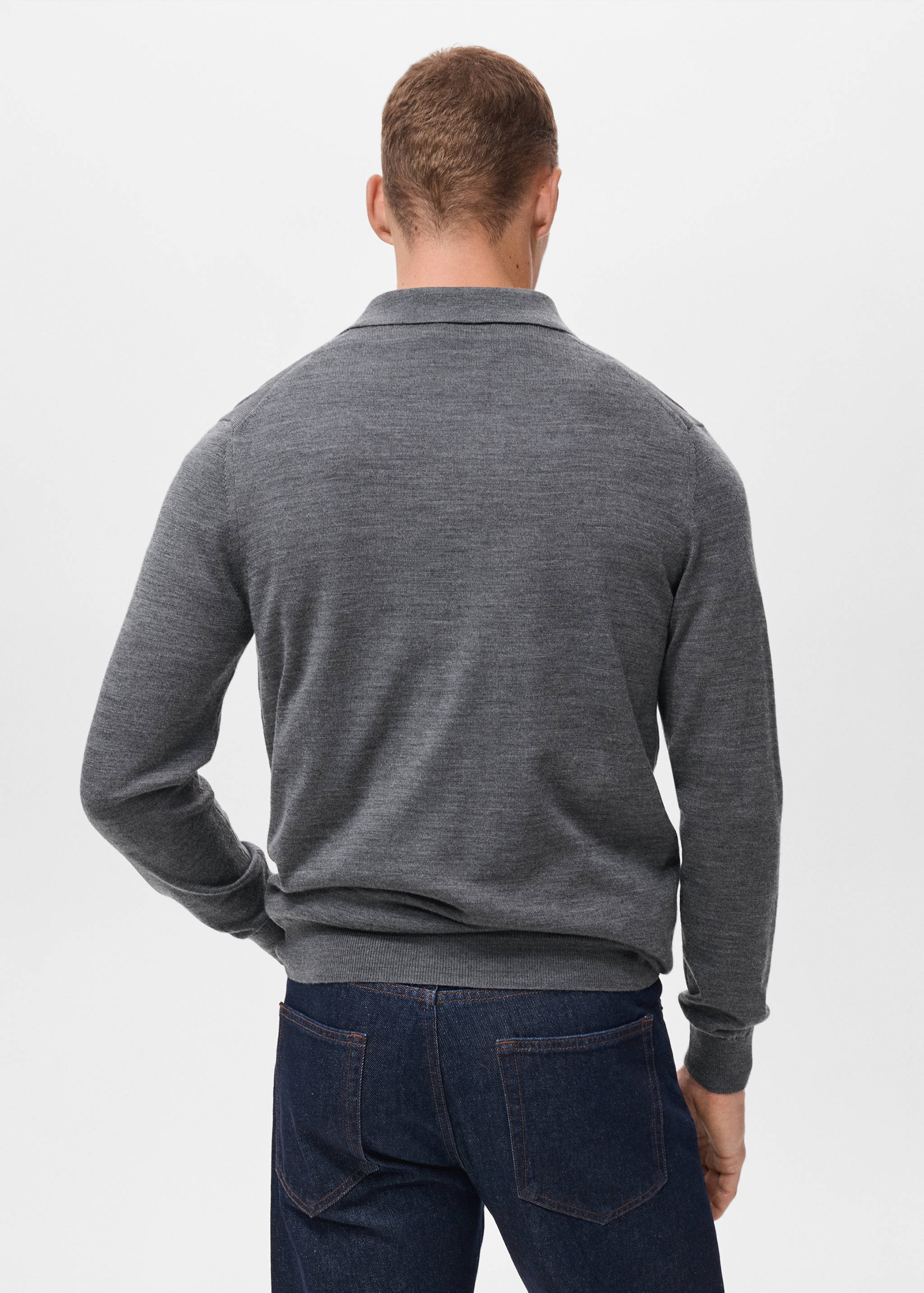 100% merino wool polo sweater - Reverse of the article