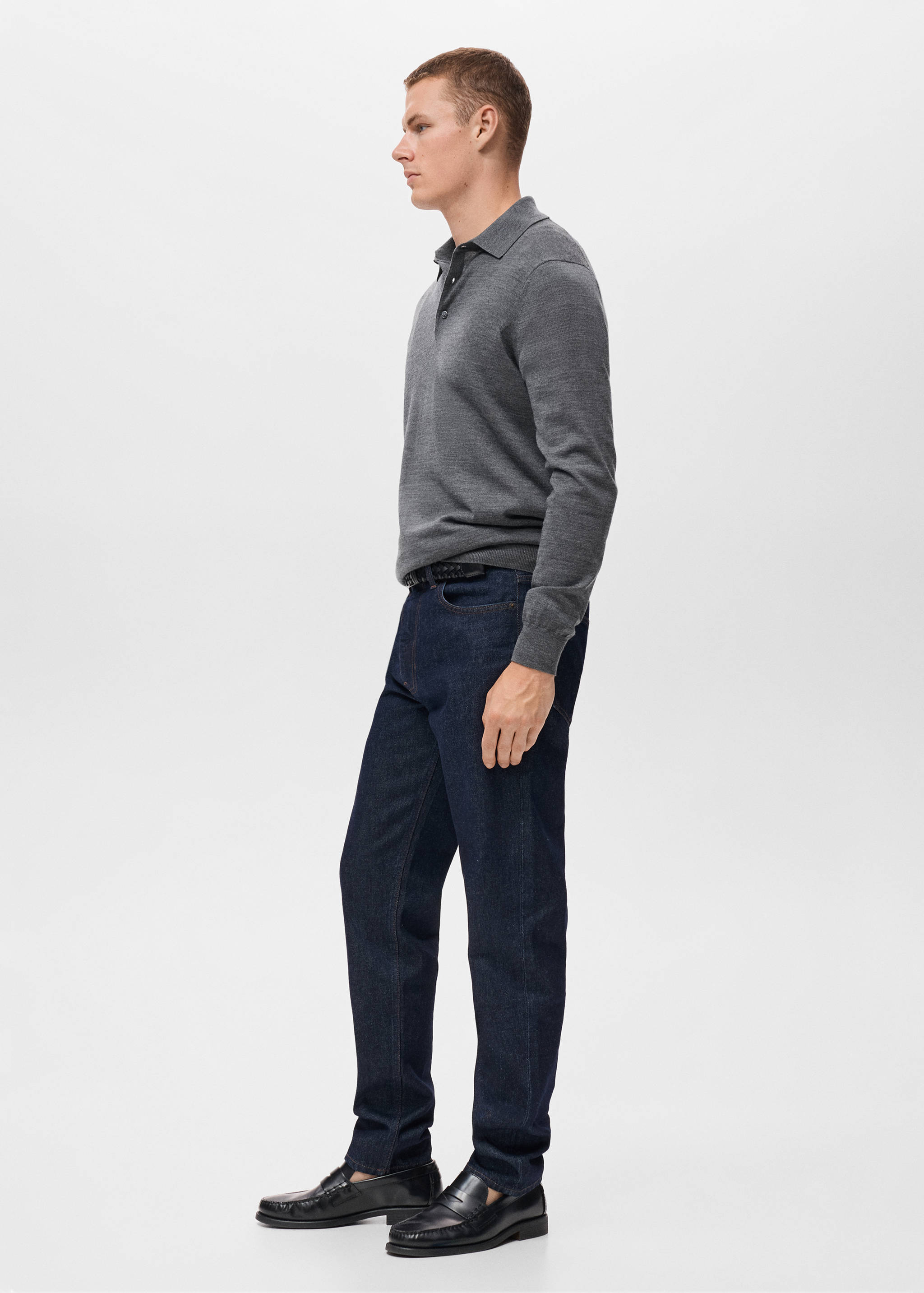 100% merino wool polo sweater - Details of the article 2