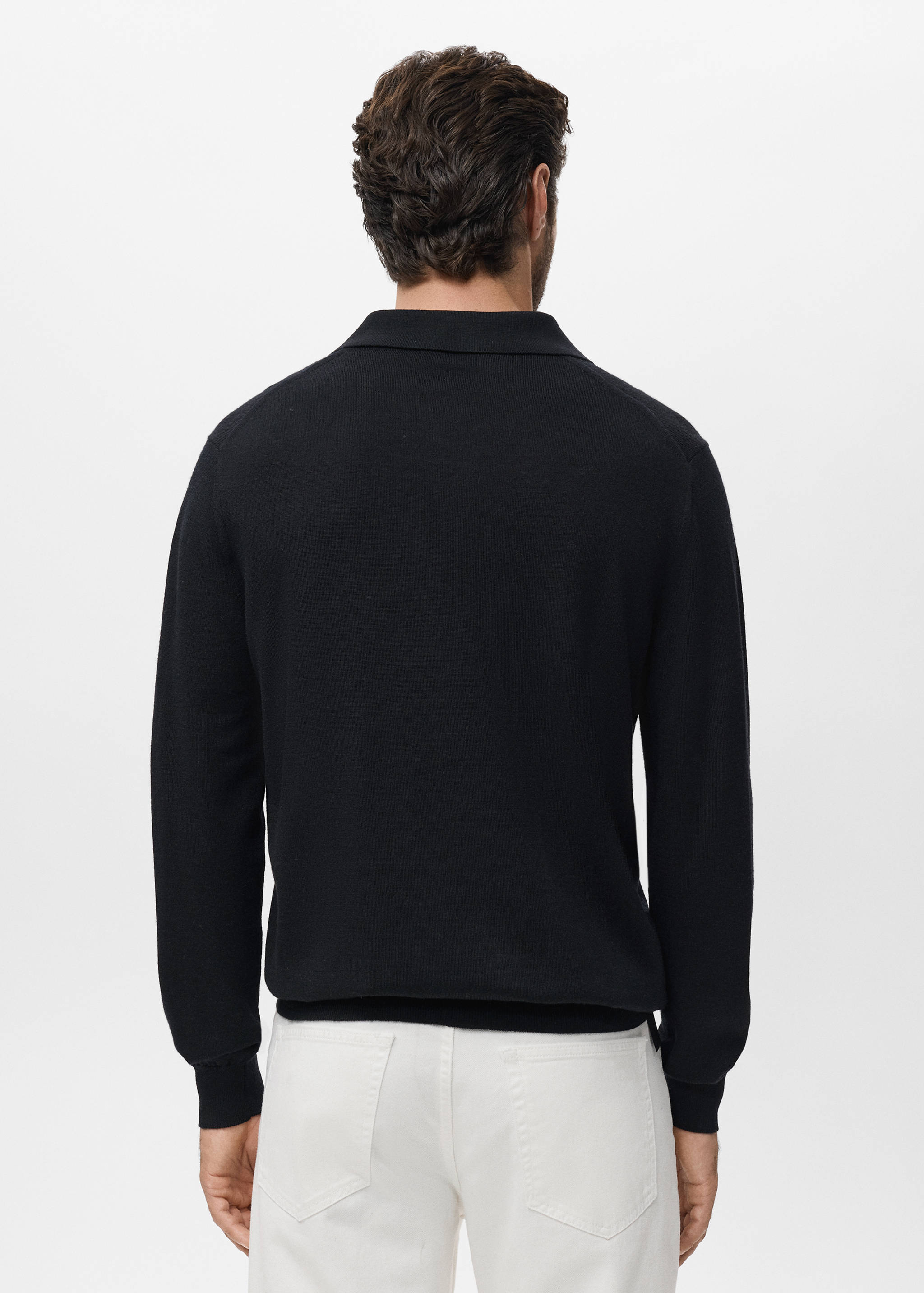 100% merino wool polo sweater - Reverse of the article