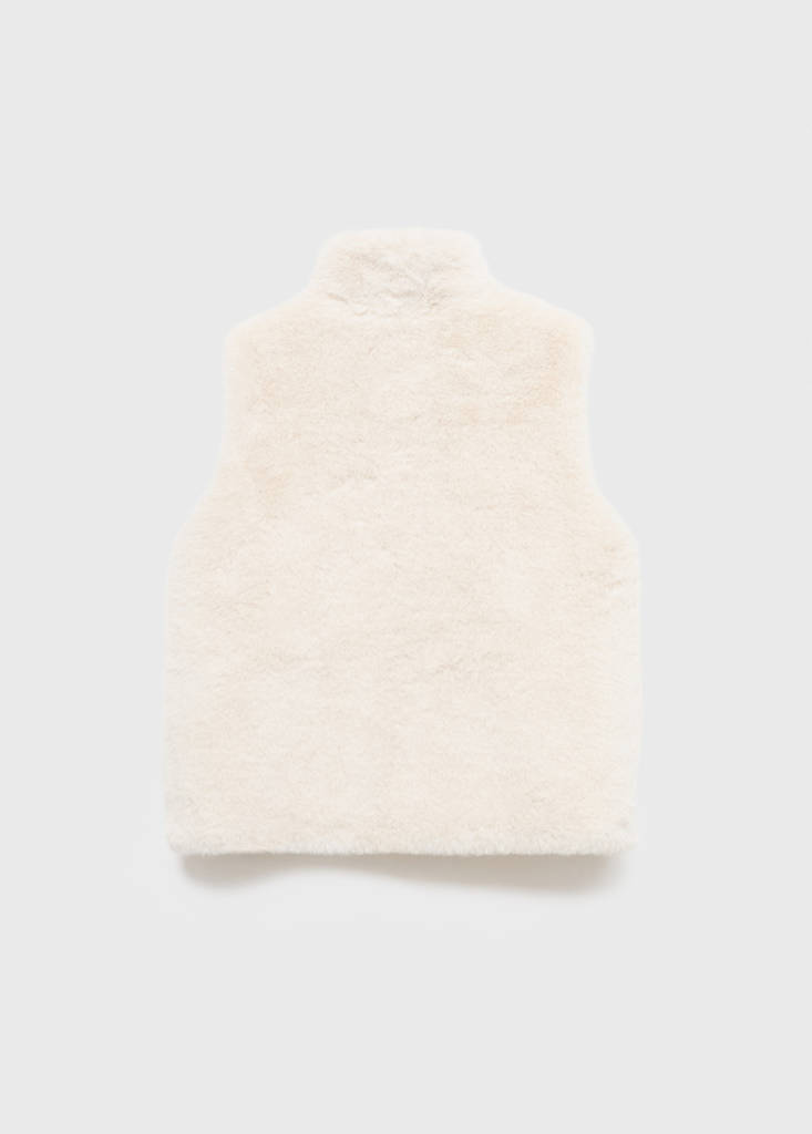 Fur-effect cape gilet — Ecru