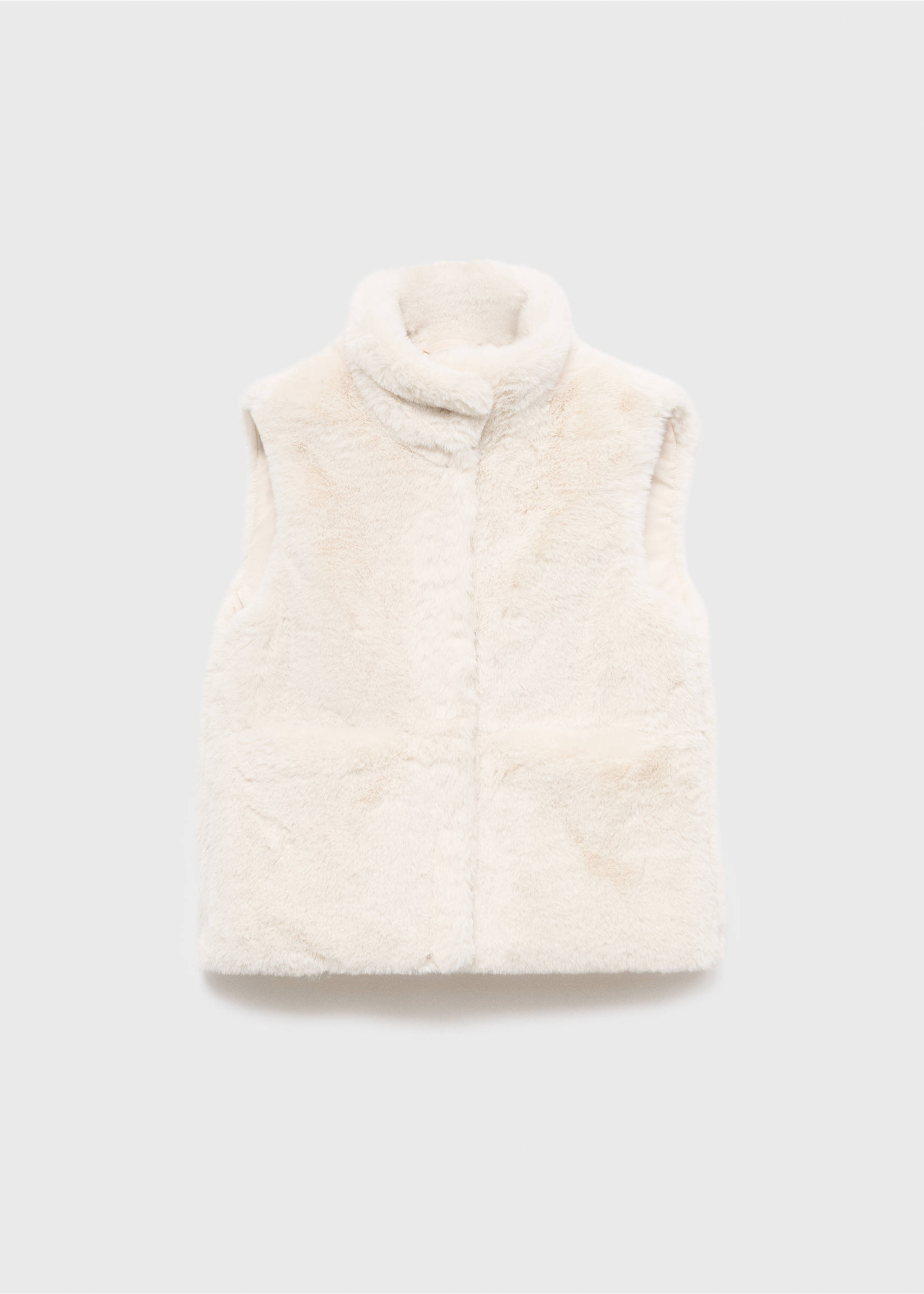 Gilet imitation fourrure - Article sans modèle, Écru. Ref: 17085971-00.
