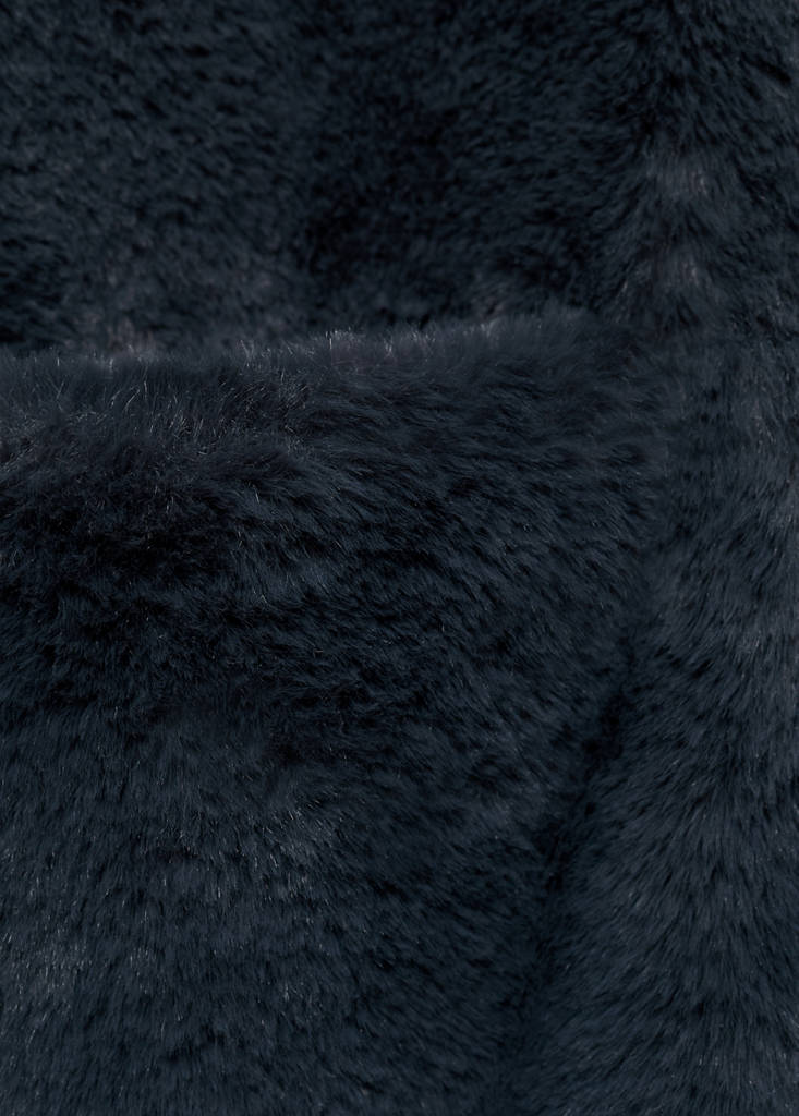 Fur-effect cape gilet — Charcoal