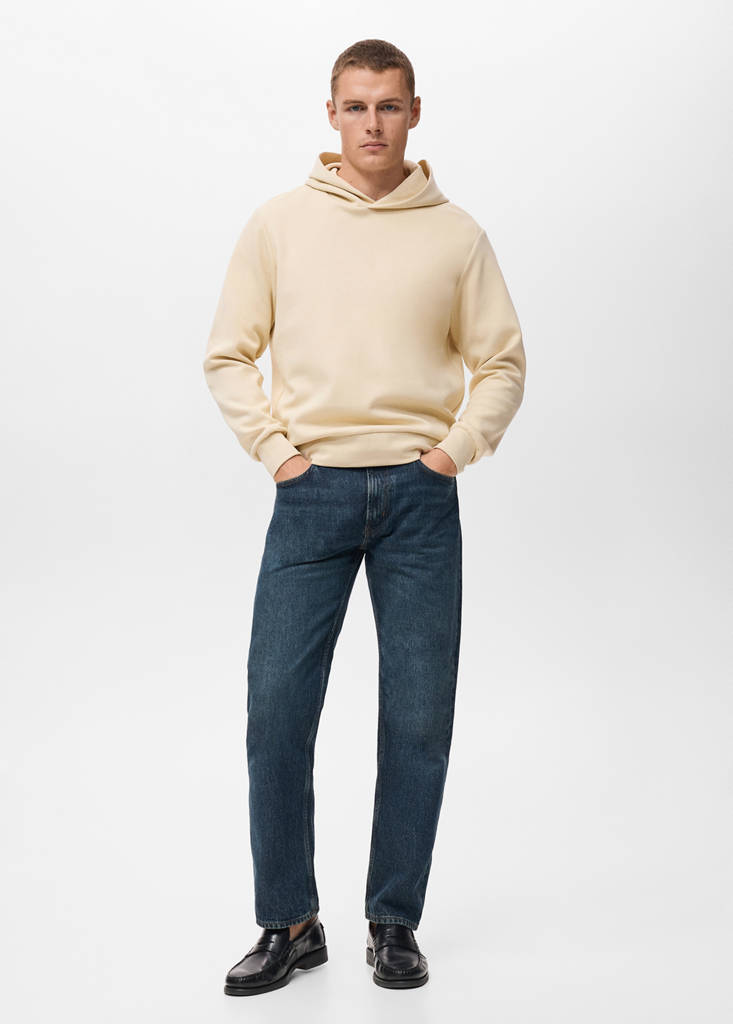 Regular-fit hoodie — Ecru