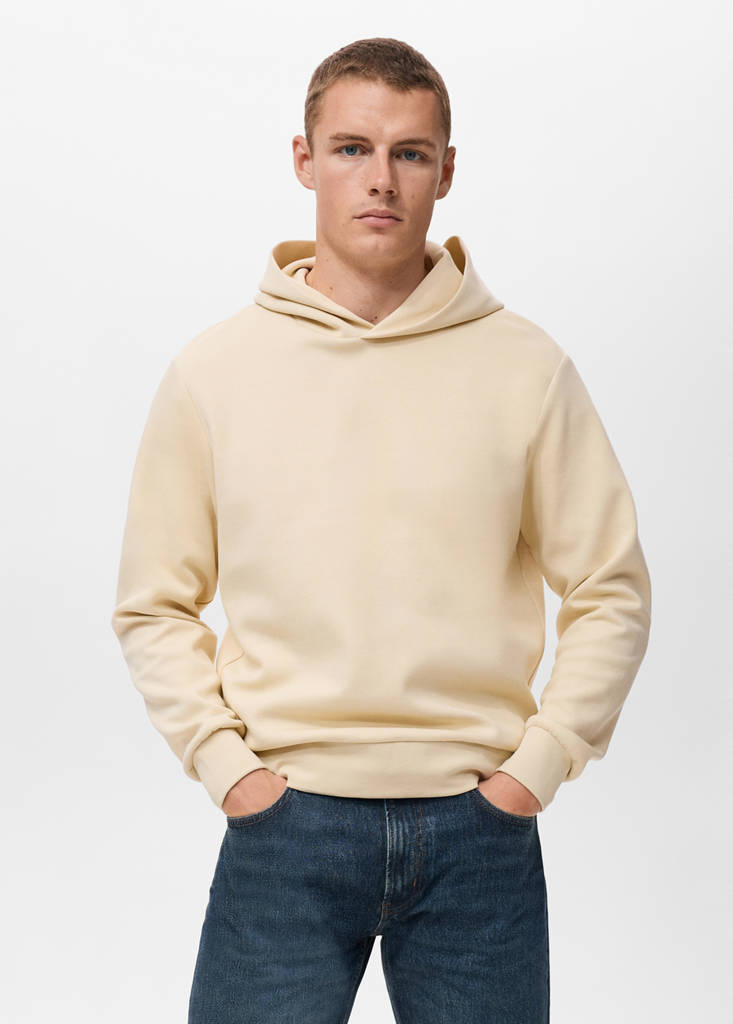 Regular-fit hoodie — Ecru