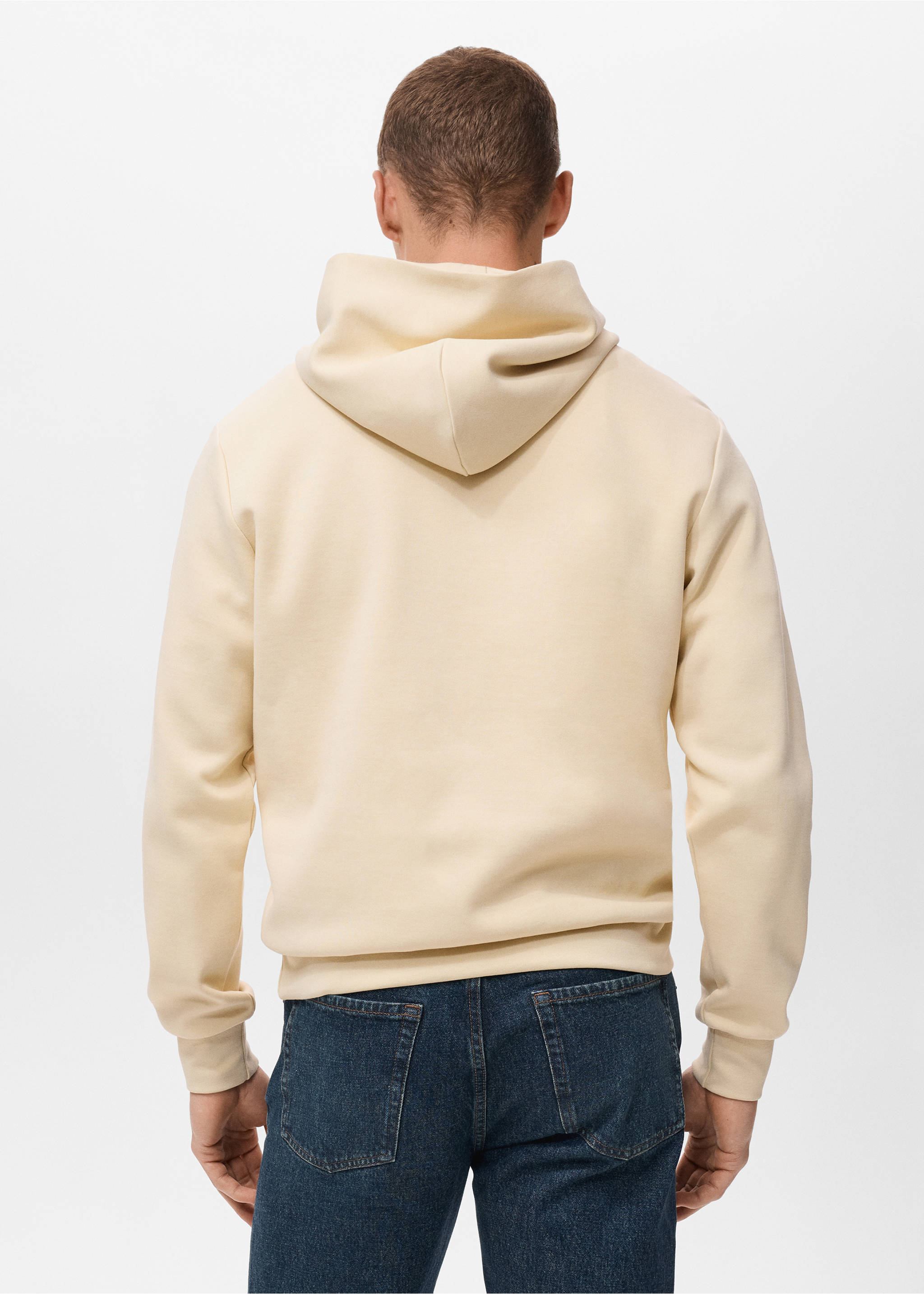 Sudadera capucha regular fit - Reverso del artículo, Crudo. Ref: 17085972-00.