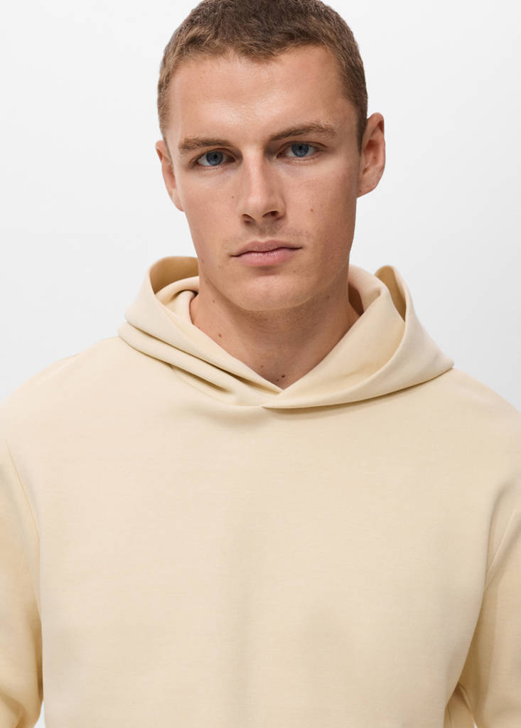 Regular-fit hoodie — Ecru