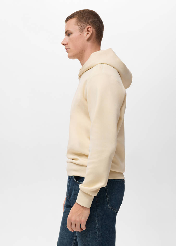 Regular-fit hoodie — Ecru